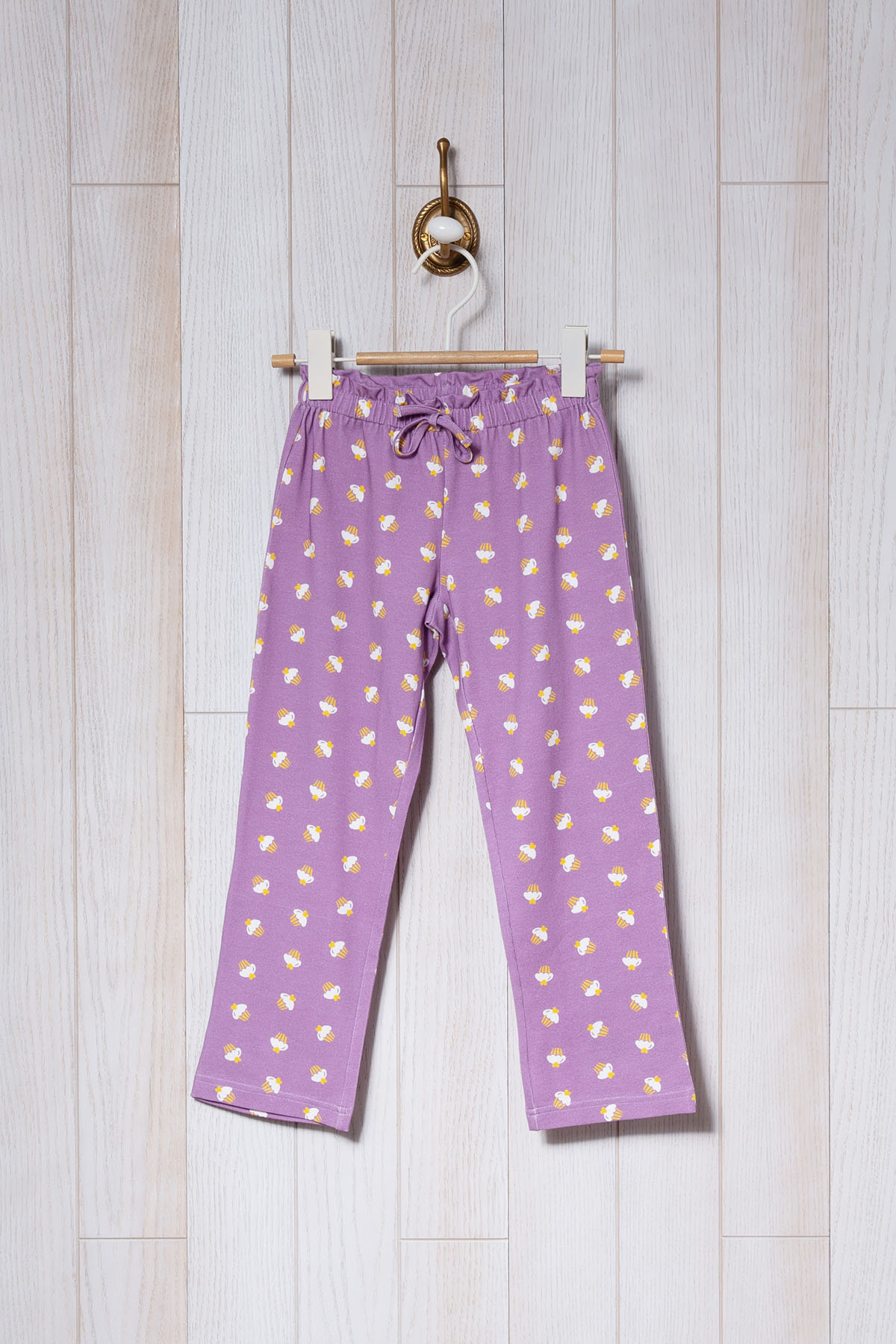 Kız Çocuk Cupcake Baskılı Midi Pijama Takımı