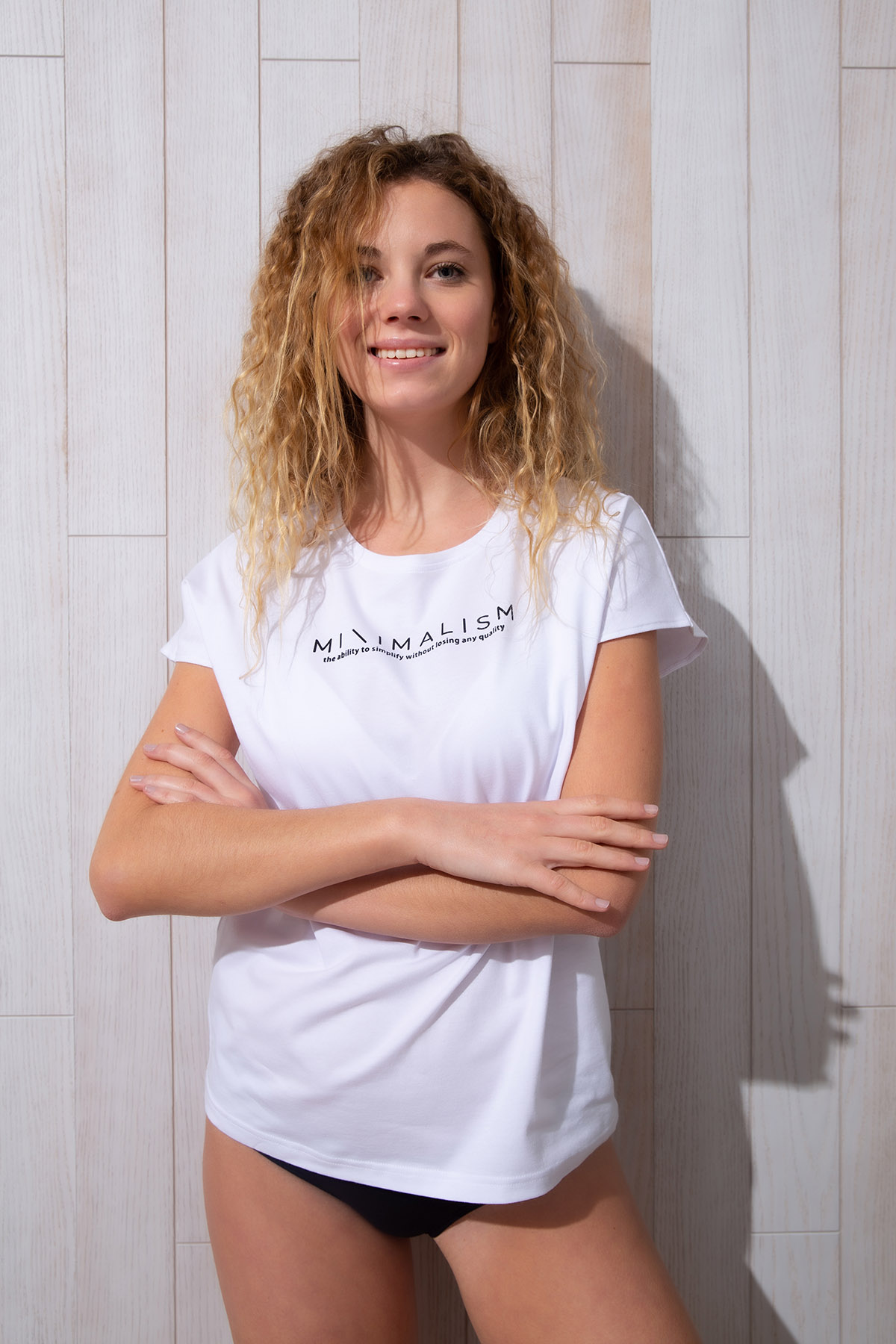 Kadın Bisiklet Yaka Kolsuz T-shirt