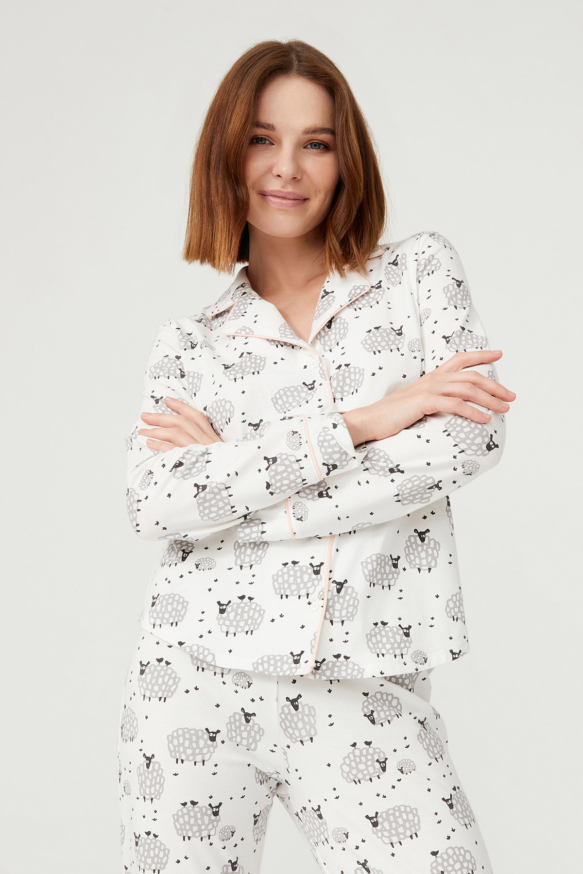 Kadın Gömlek Midi Pijama Takımı