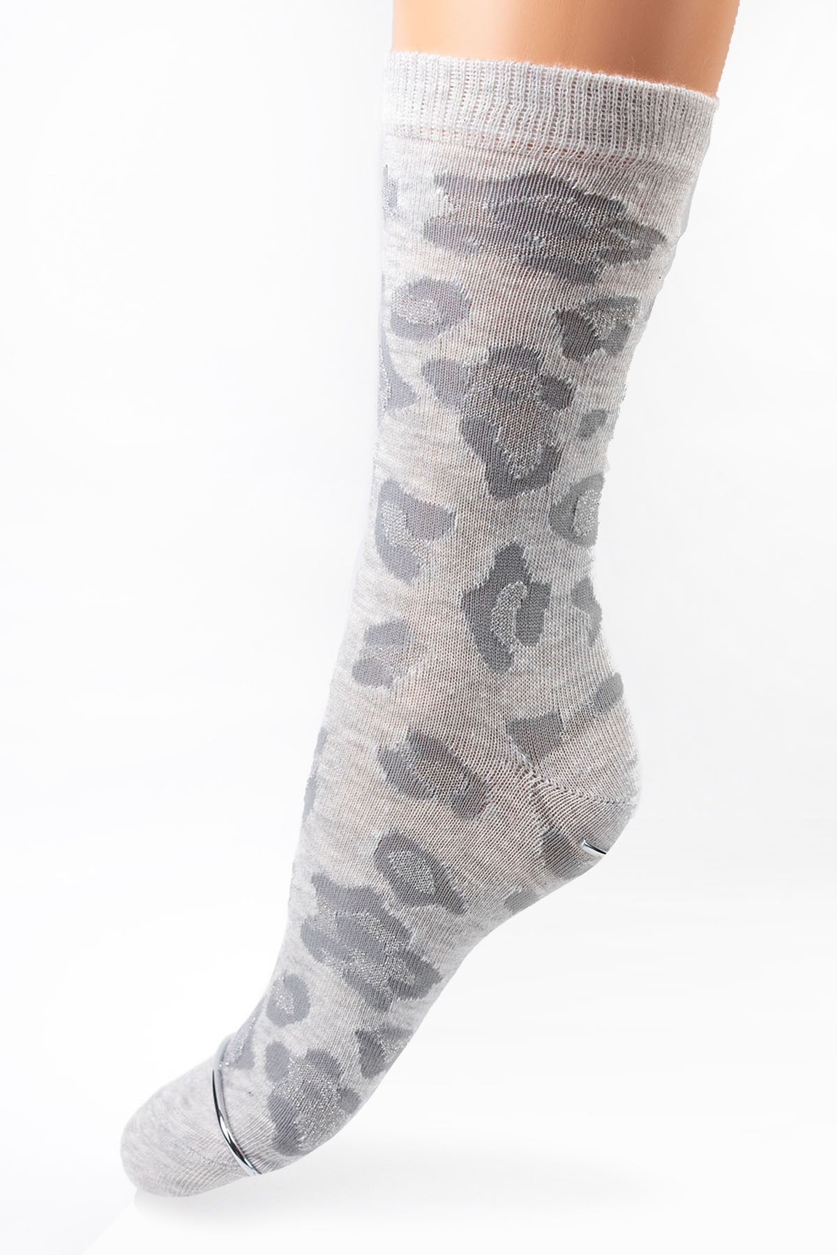 Kadin 2´li Pamuk Çizgi Desen Soket Çorap