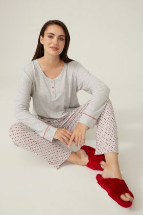 Kadın Patlı Uzun Pijama Takımı