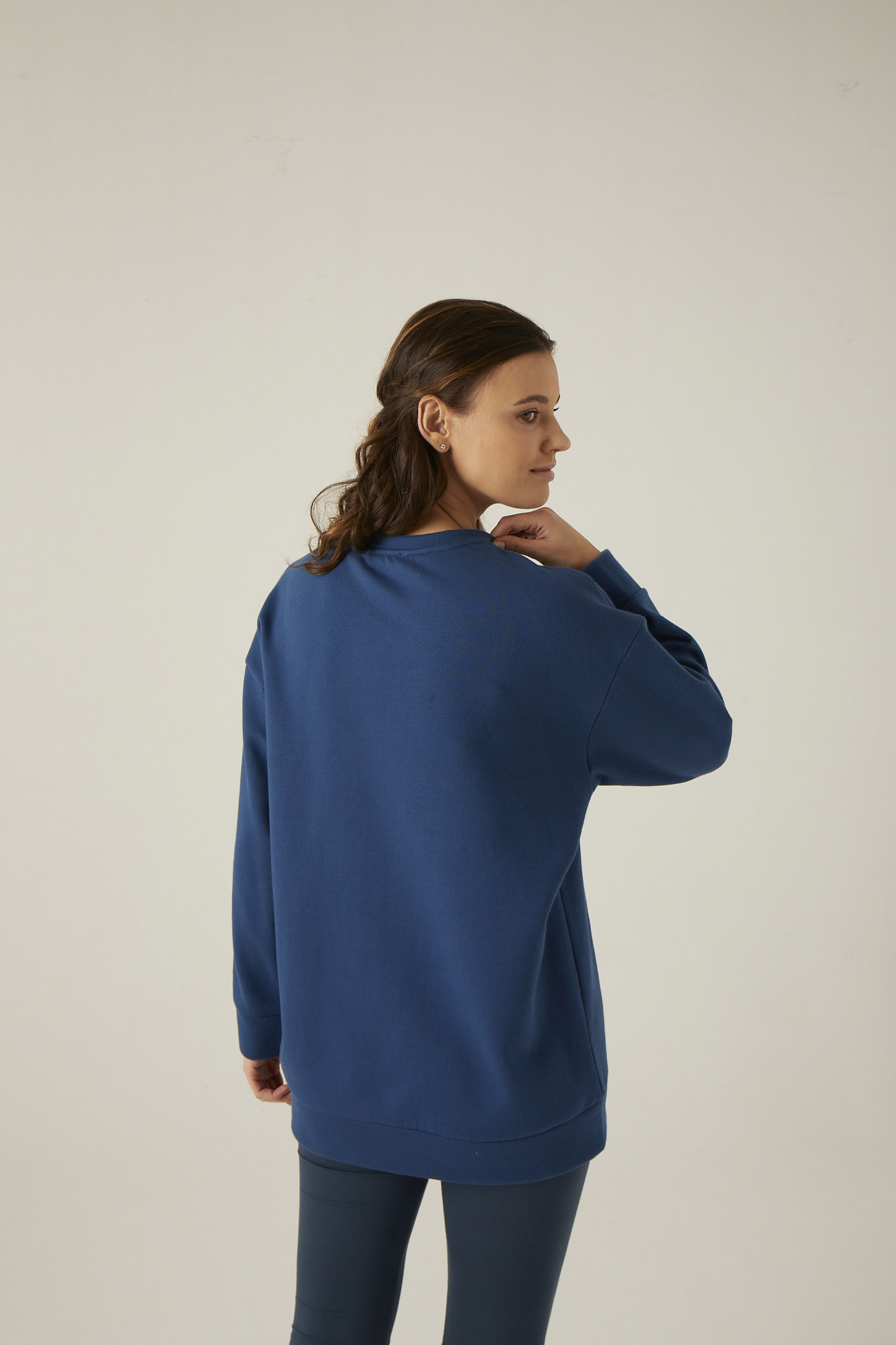 Kadın Şardonlu İki İplik Oversize Sweatshirt