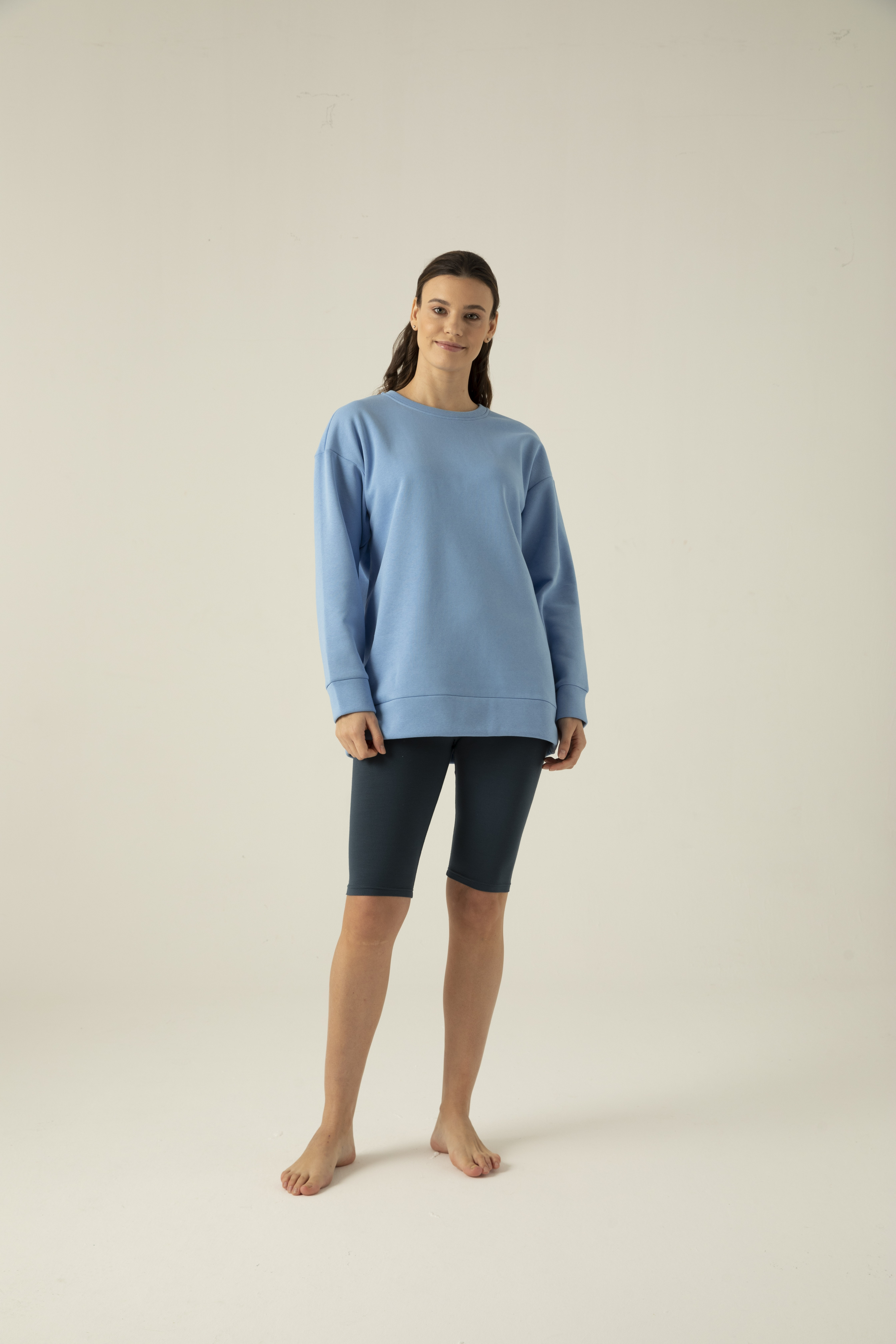 Kadın Şardonlu İki İplik Oversize Sweatshirt