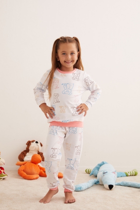 Kız Çocuk Penye Uzun Pijama Takımı