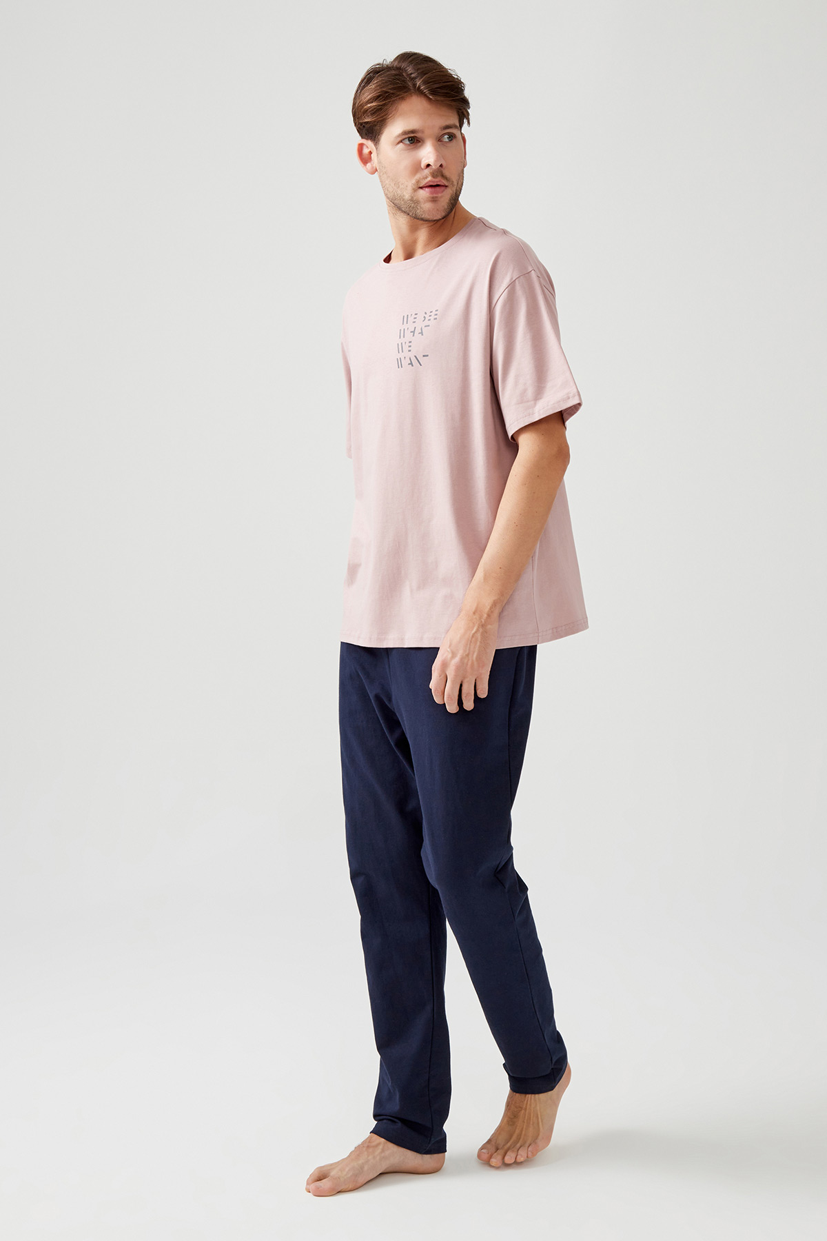 Erkek Pamuklu Basic Oversize T-shirt (Easy Iron)