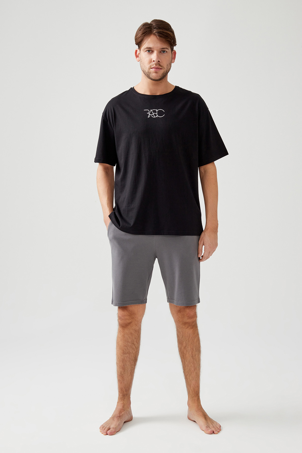 Erkek Pamuklu Basic Oversize T-shirt (Easy Iron)