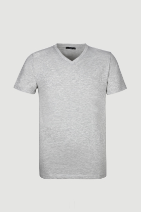 Erkek Pamuklu V Yaka Slim Fit T-shirt (Easy Iron)
