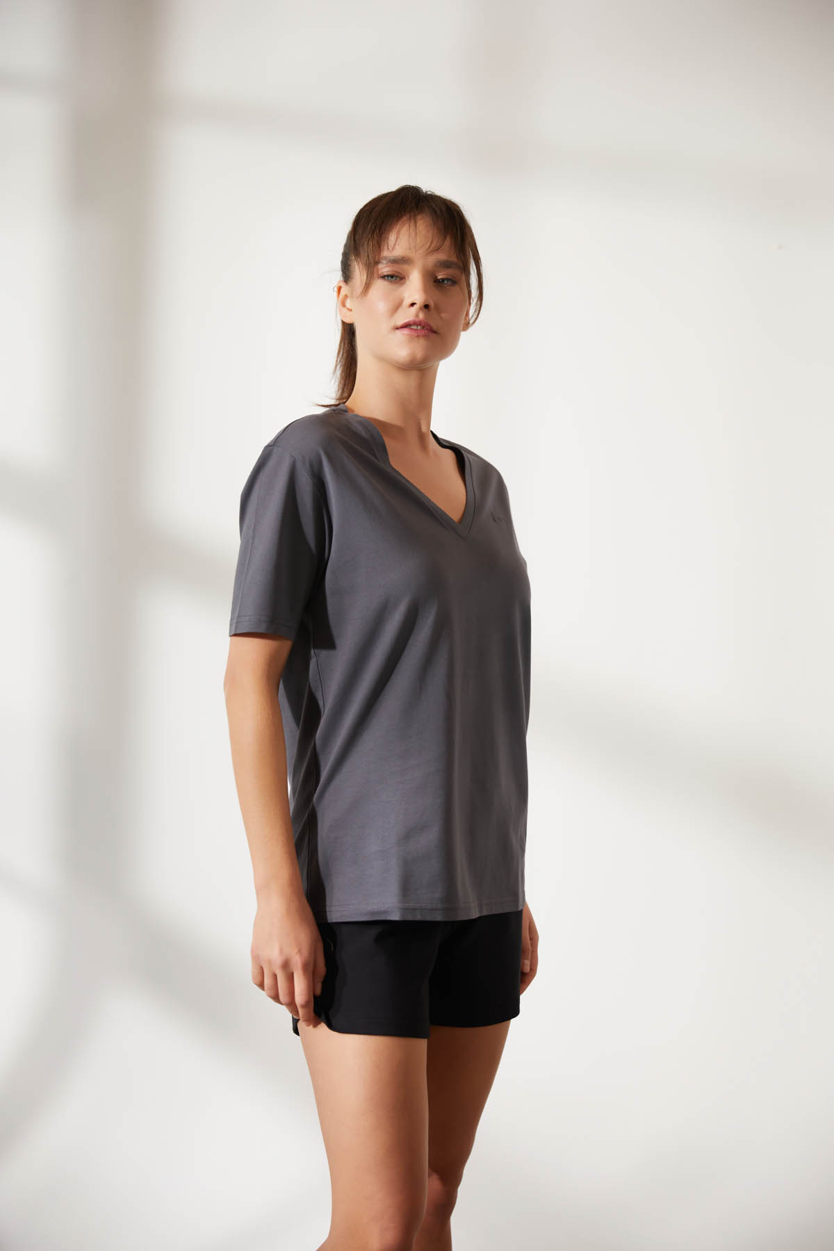 Kadın Kısa Kollu Regular Basic T-shirt (Easy Iron)