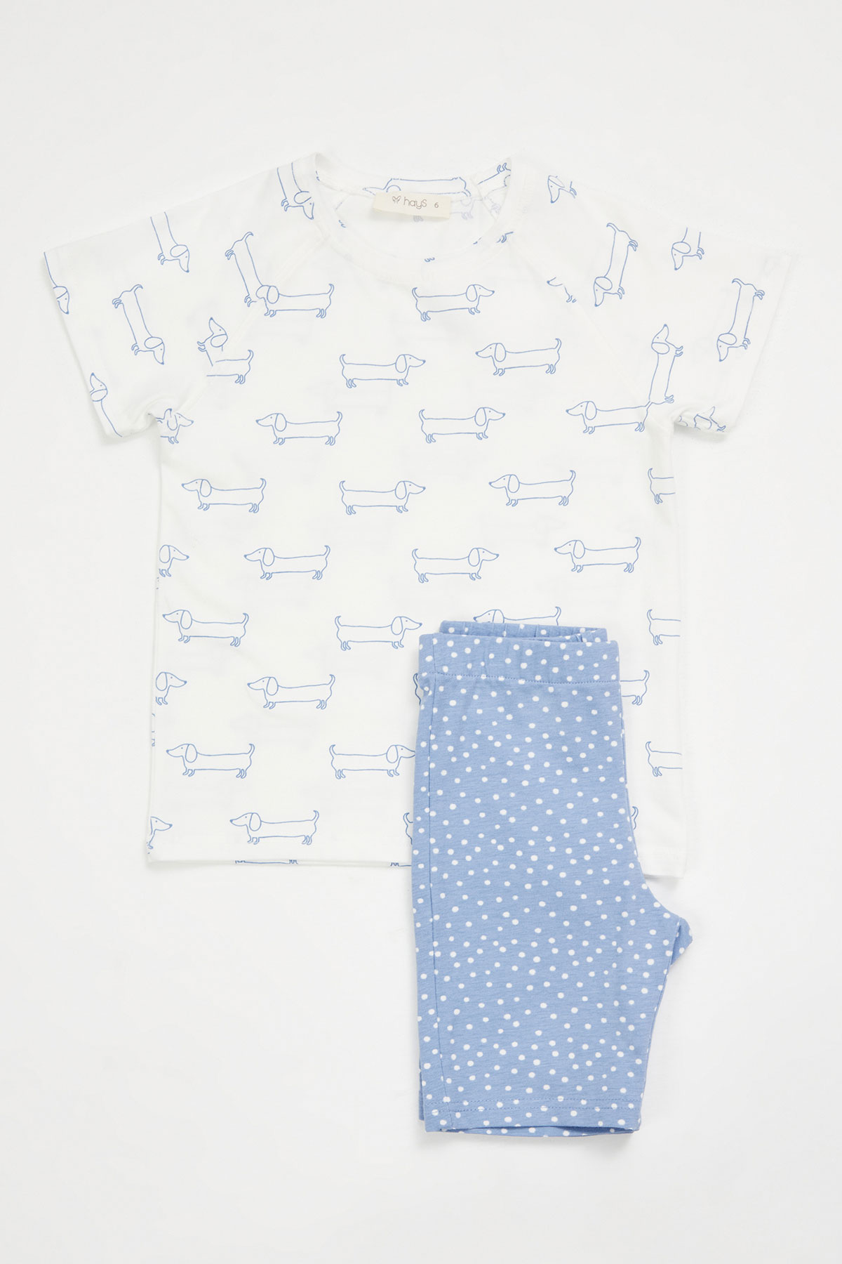 Kız Çocuk Reglan Kol Detaylı Kısa Taytlı Pijama Takımı