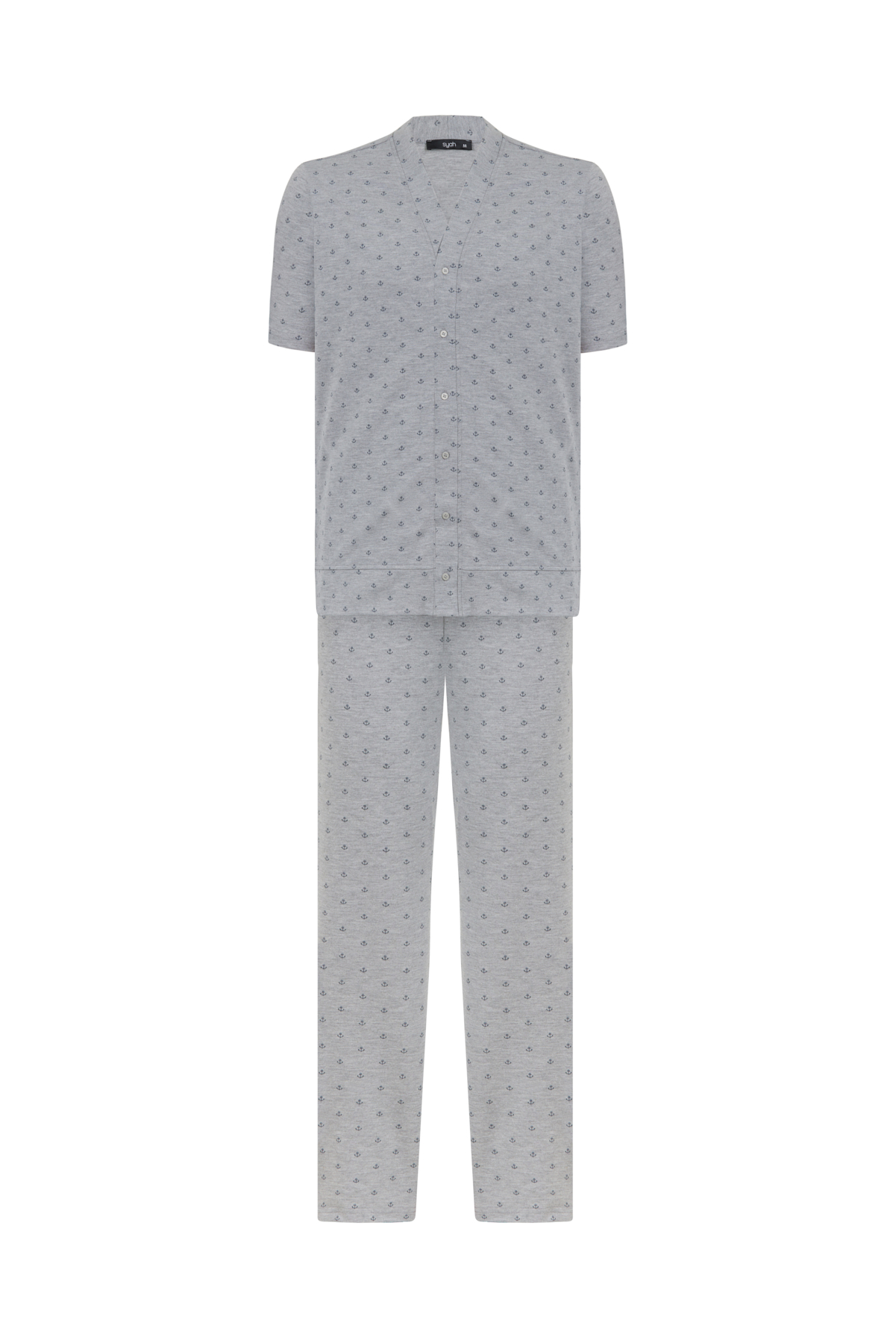 Erkek Kısa Kollu Uzun Pijama Takımı