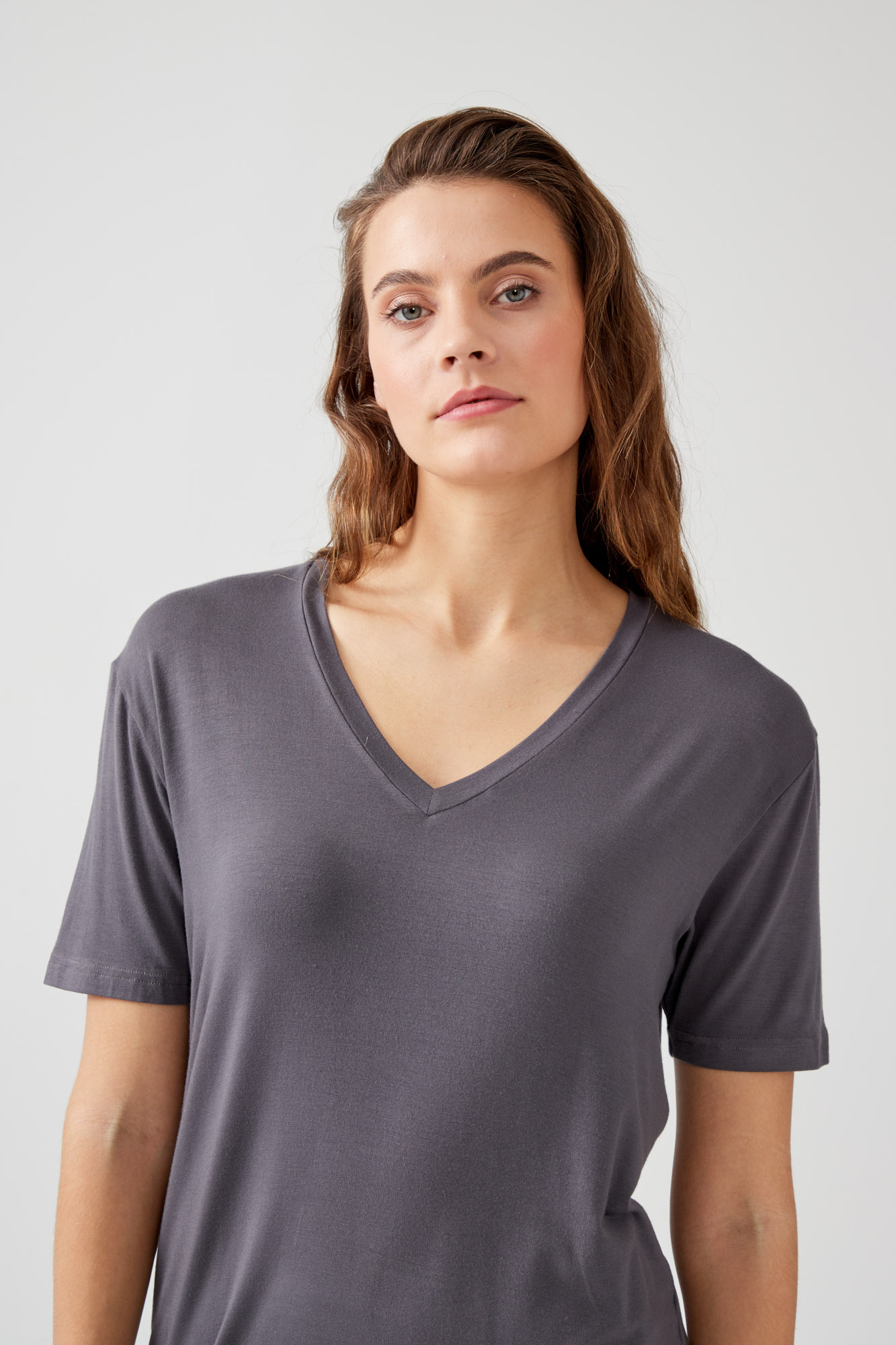 Kadın Modal Kısa Kollu Regular Basic T-shirt