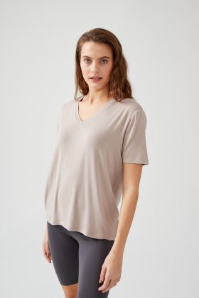 Kadın Modal Kısa Kollu Regular Basic T-shirt