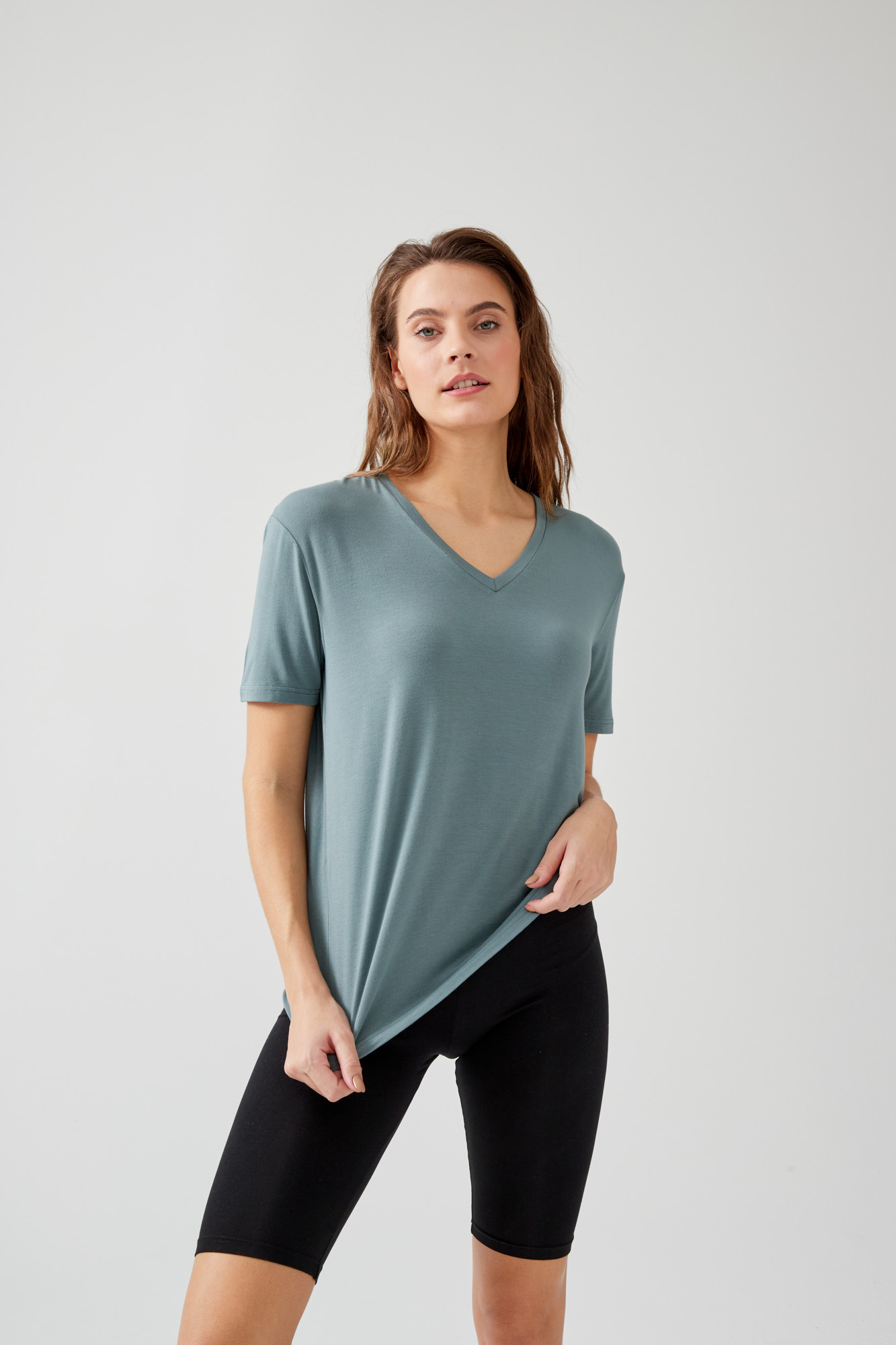 Kadın Modal Kısa Kollu Regular Basic T-shirt