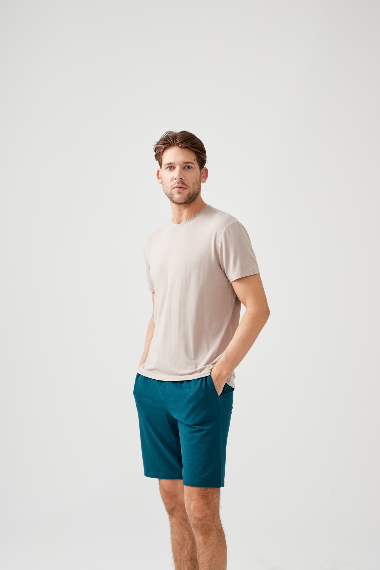 Erkek Basic Modal Bisiklet Yaka Kısa Kollu T-shirt
