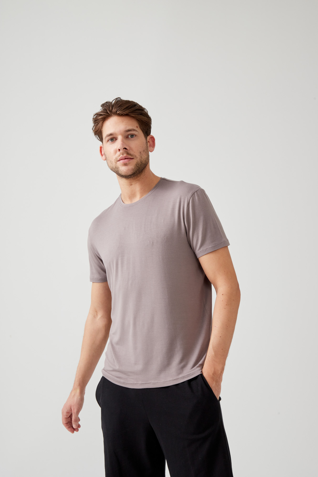 Erkek Basic Modal Bisiklet Yaka Kısa Kollu T-shirt