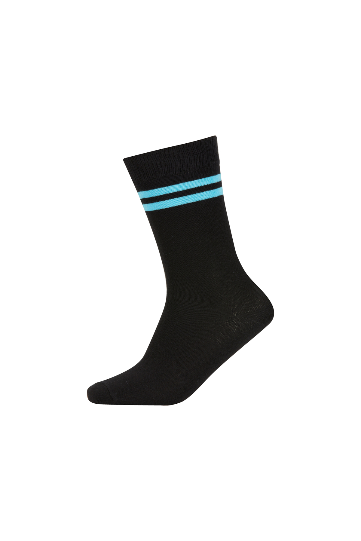 Erkek Bilekte Çizgi Detaylı Pamuk Soket Çorap