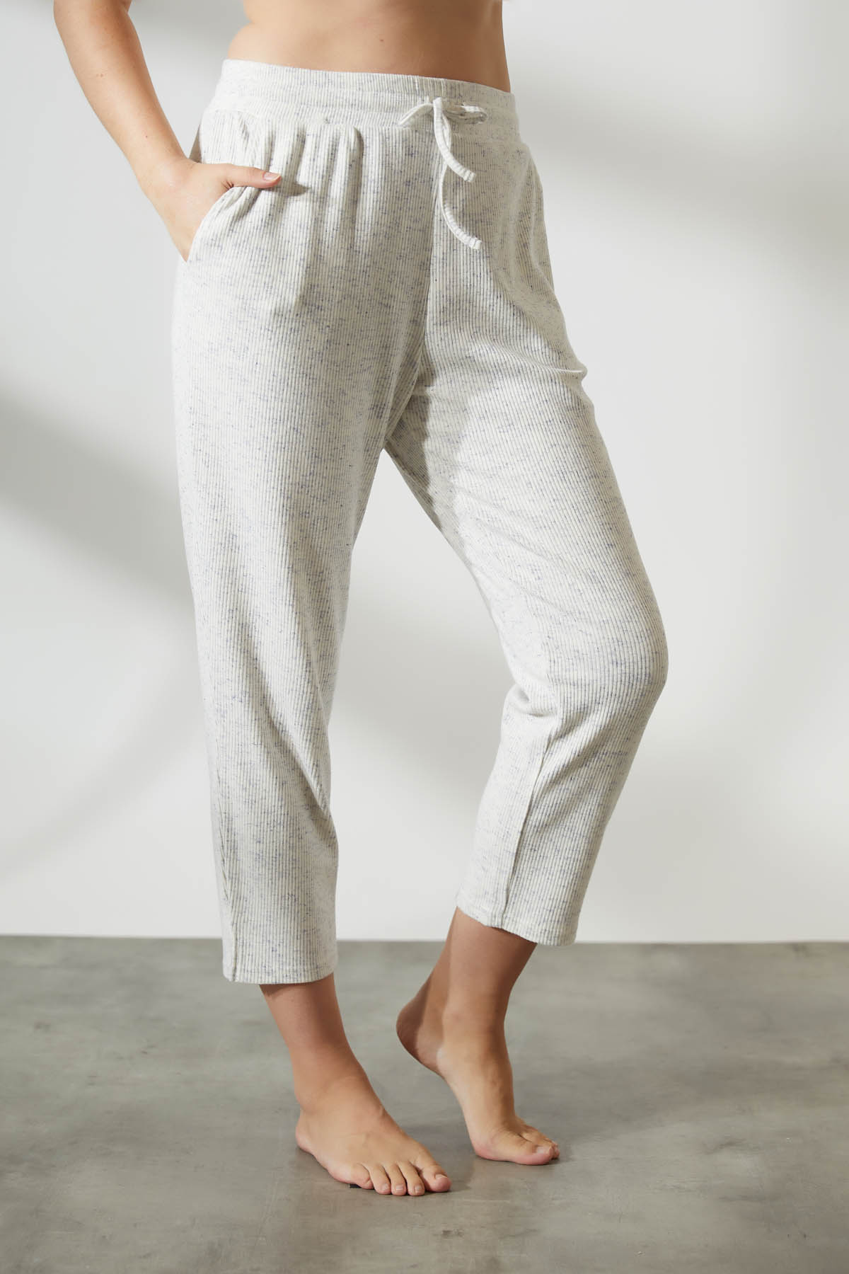 Kadın Büyük Beden Soft Kaşkorse Mini Yırtmaç Detaylı Ev Giyim Pantolon