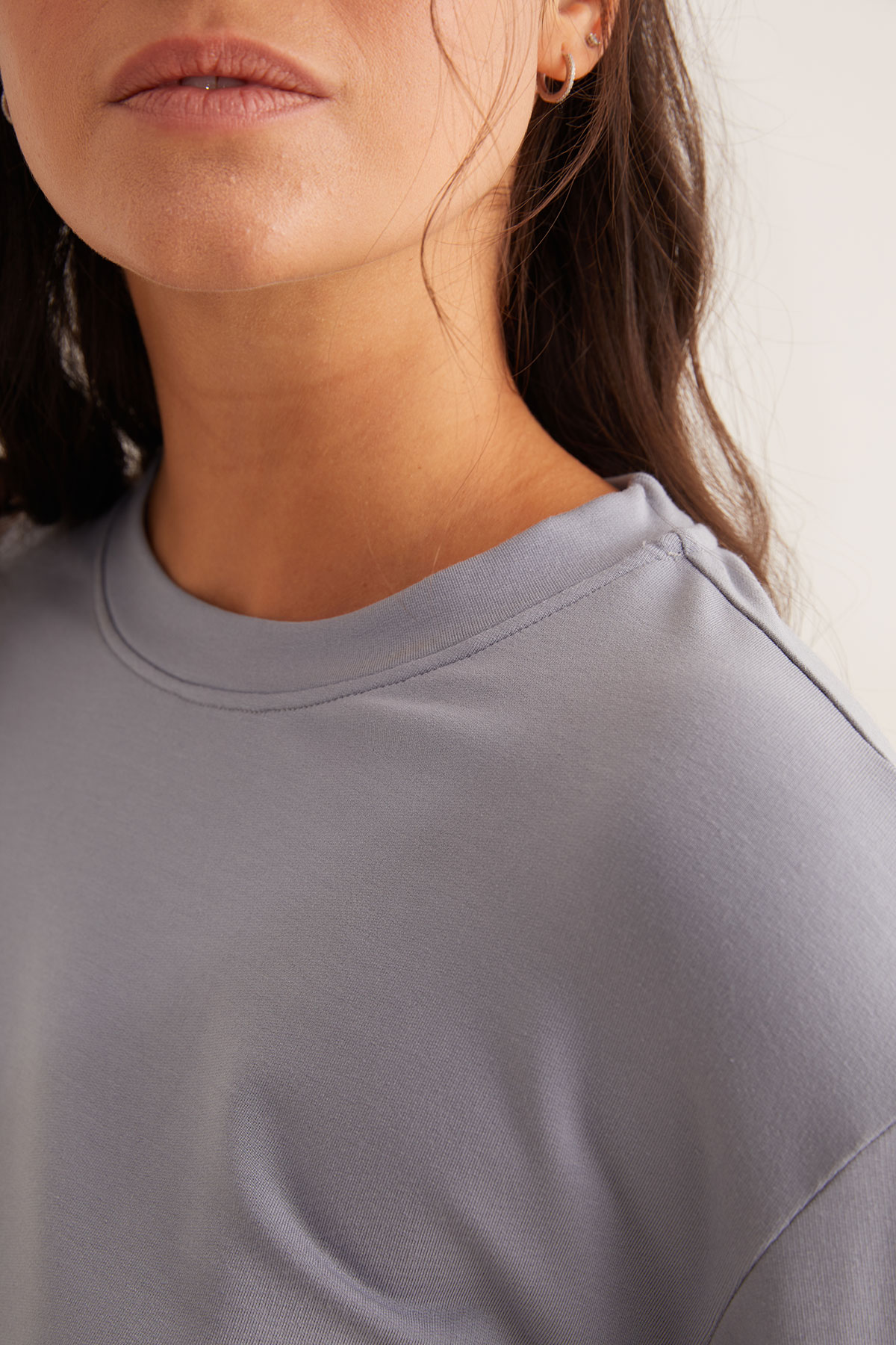 Kadın Modal İki İplik Uzun Kollu T-shirt