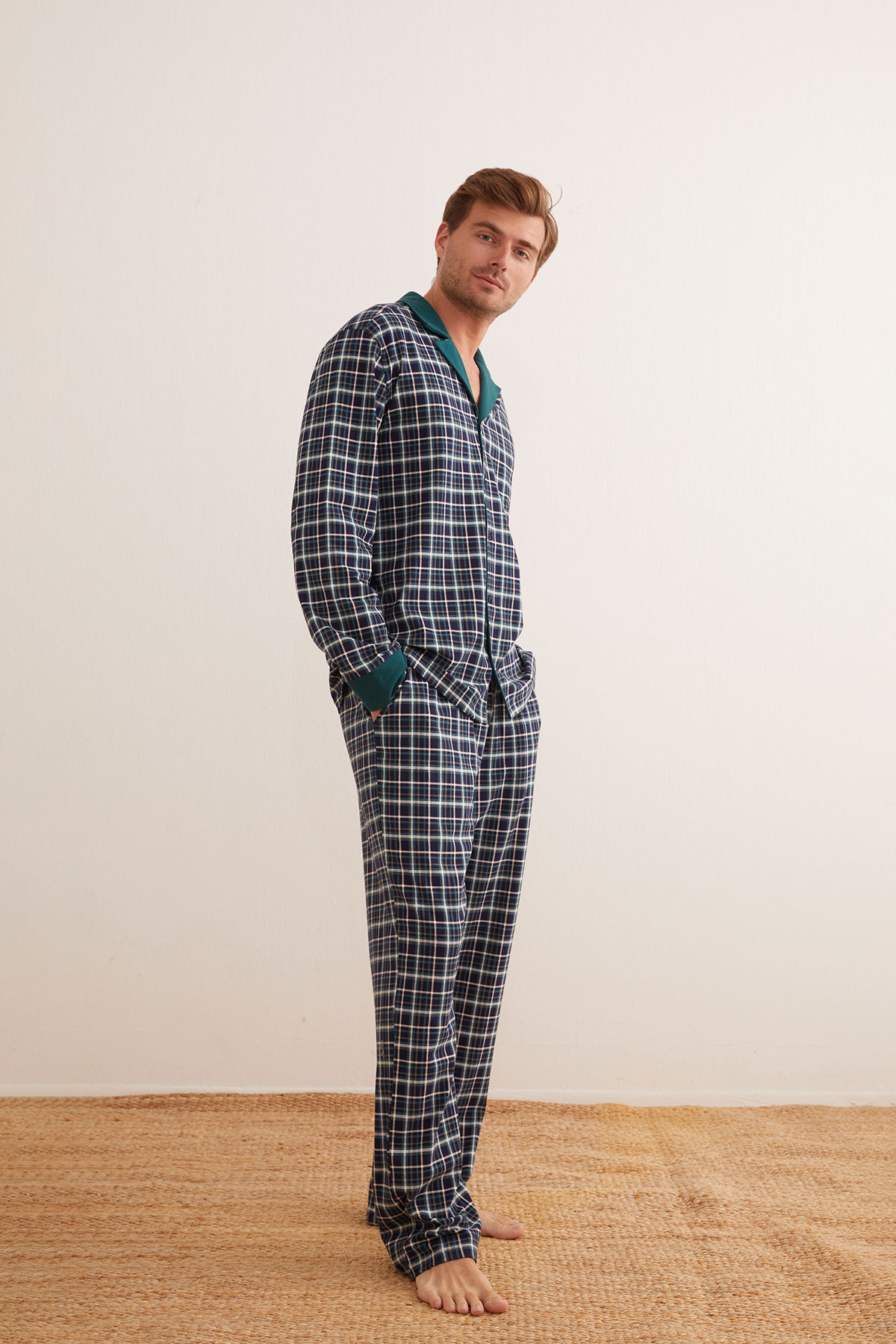 Erkek Pamuklu Cepli Uzun Pijama Altı