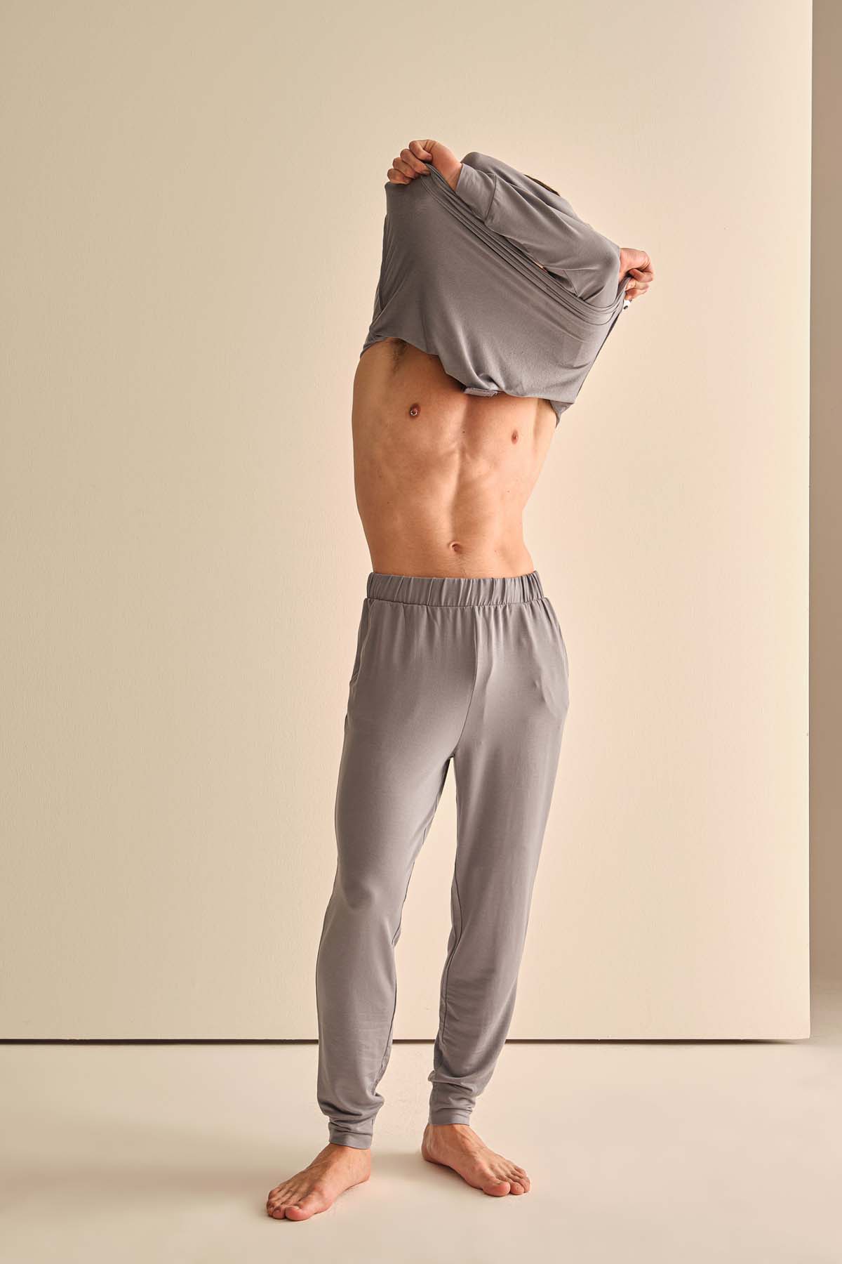 Erkek İki İplik Modal Uzun Ev Giyim Pantolon