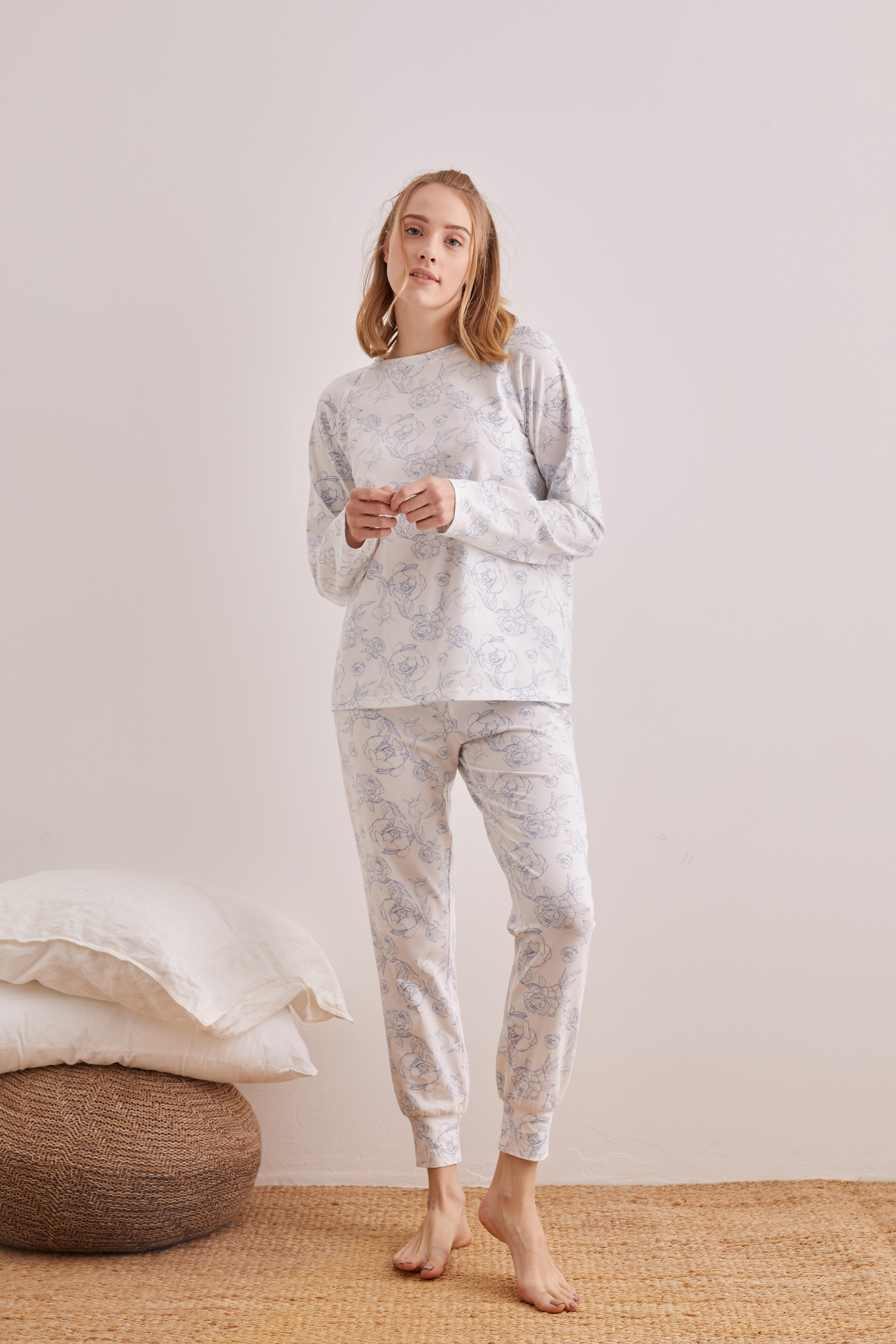 Kadın Pamuklu Uzun Pijama Alt