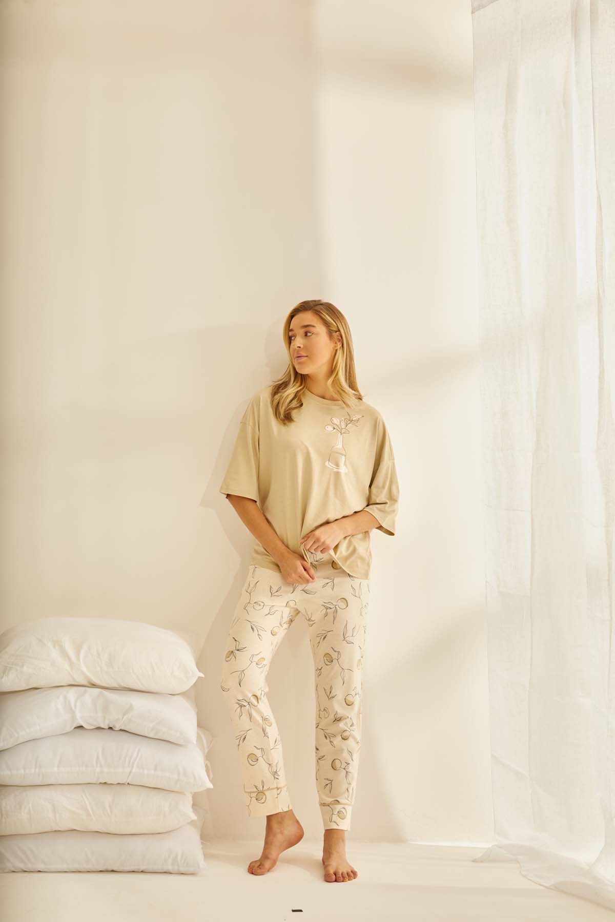 Kadın Pijama Alt Midi