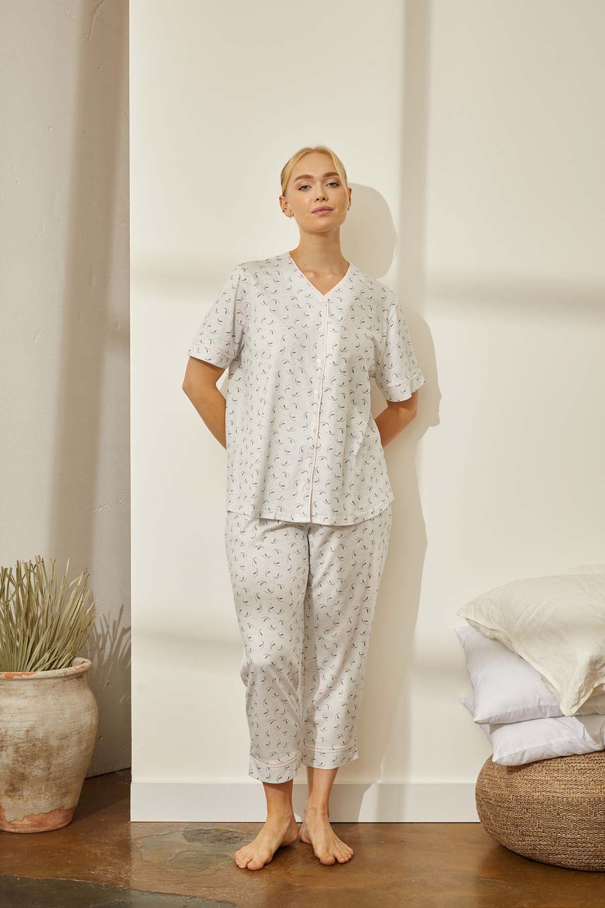 Kadın Pijama Alt Kapri