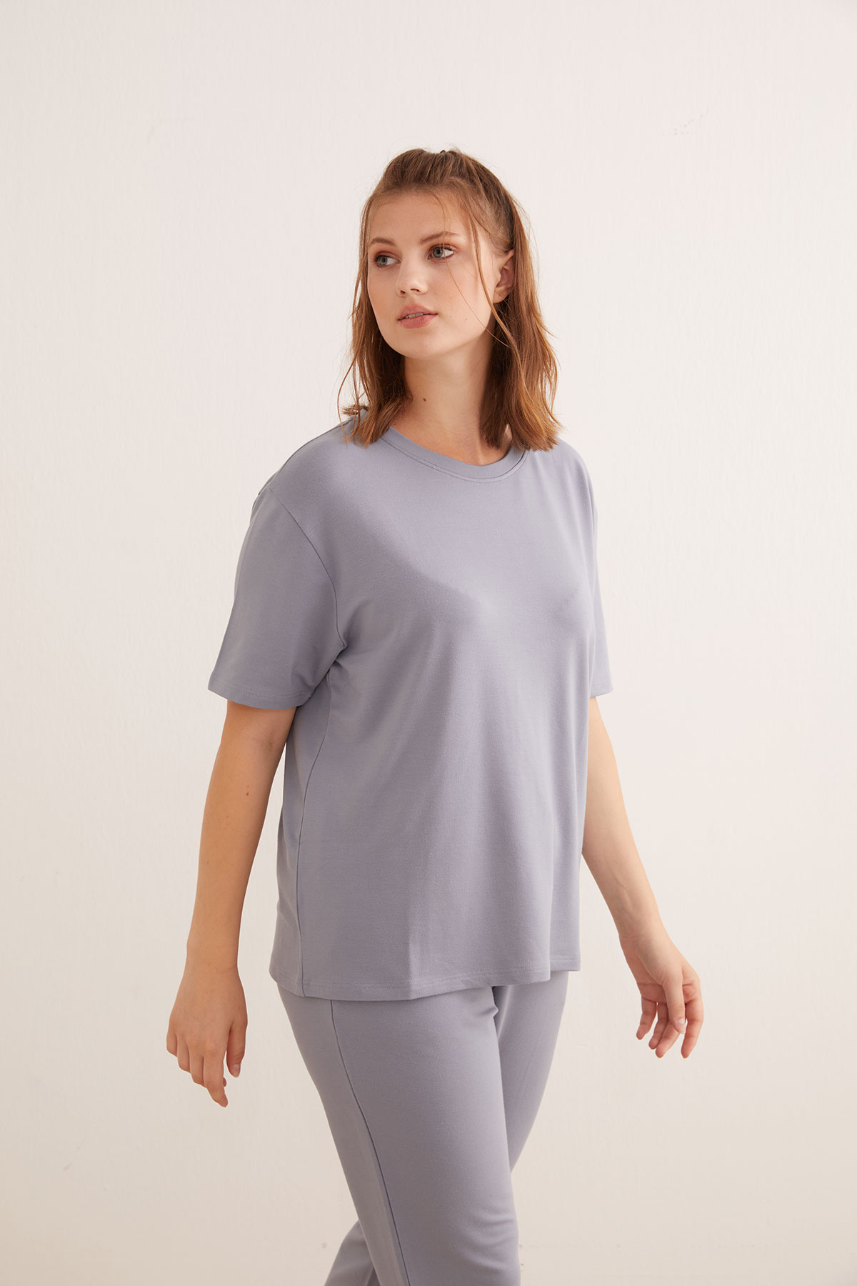 Kadın Büyük Beden İki İplik Modal T-shirt