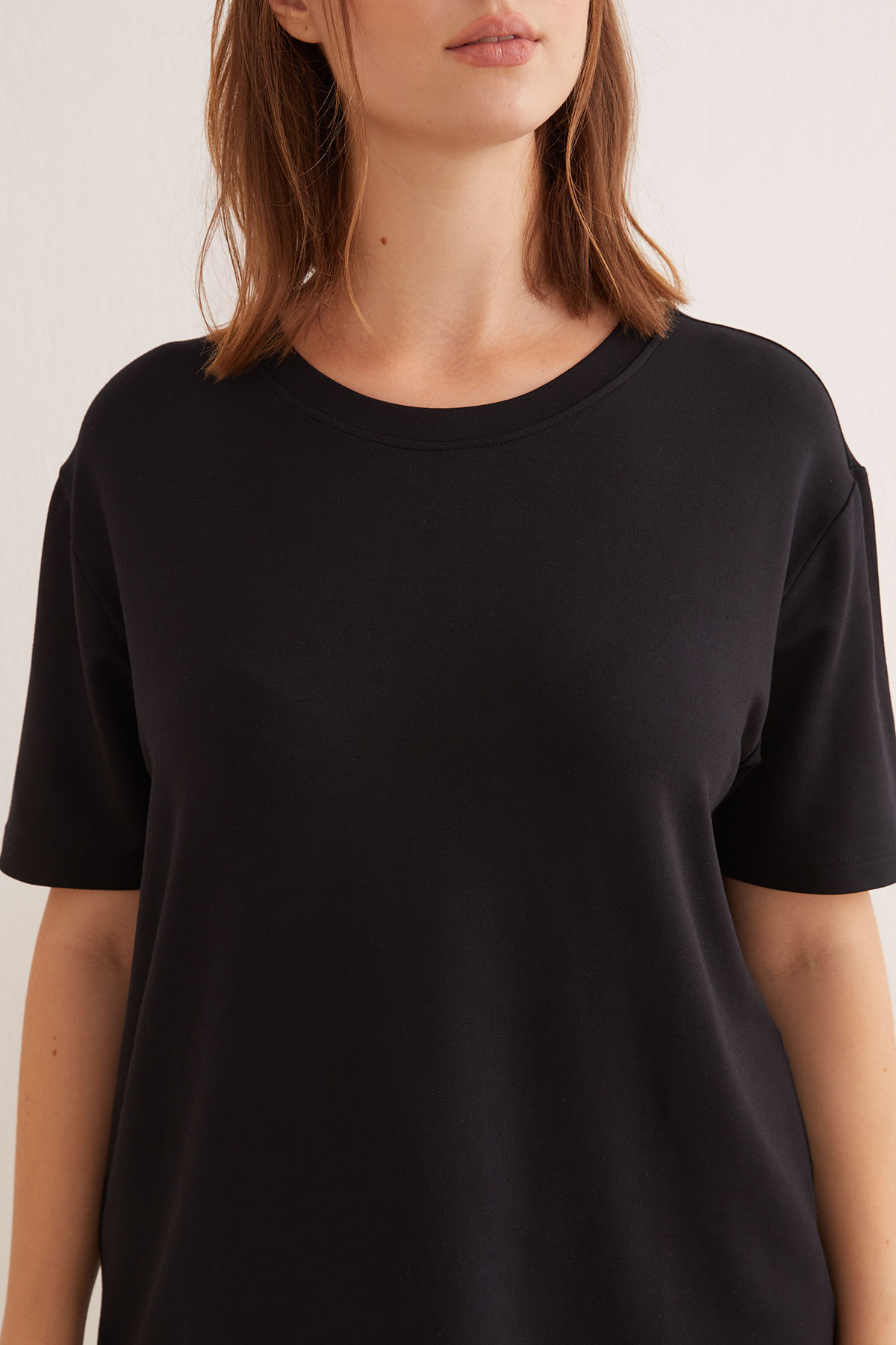 Kadın Büyük Beden İki İplik Modal T-shirt