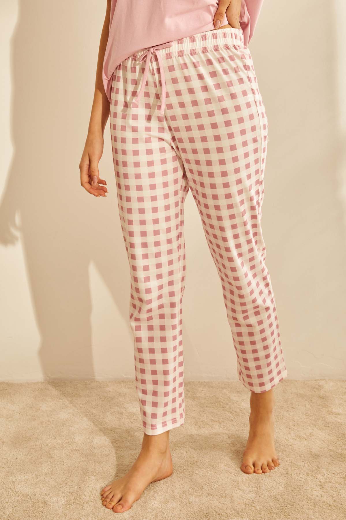 Kadın Pamuklu Uzun Midi Pijama Altı