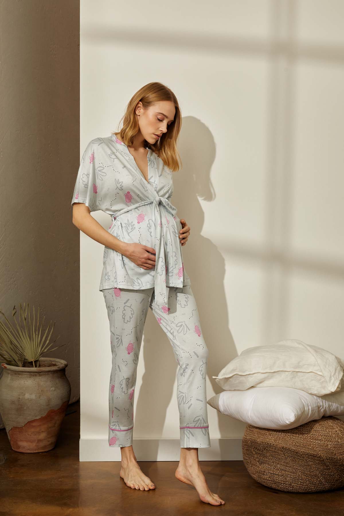 Kadın Anne Adayı Pamuklu Uzun Pijama Altı