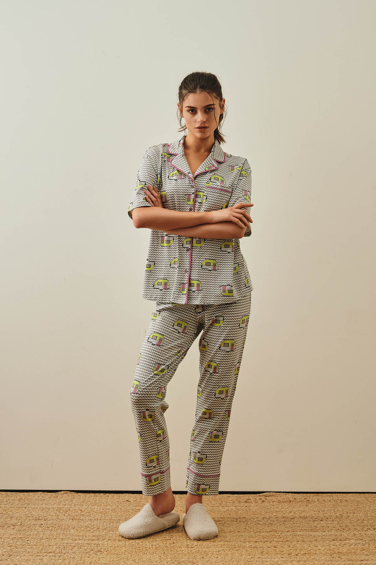 Kadın Pamuklu Cepli Uzun Pijama Altı