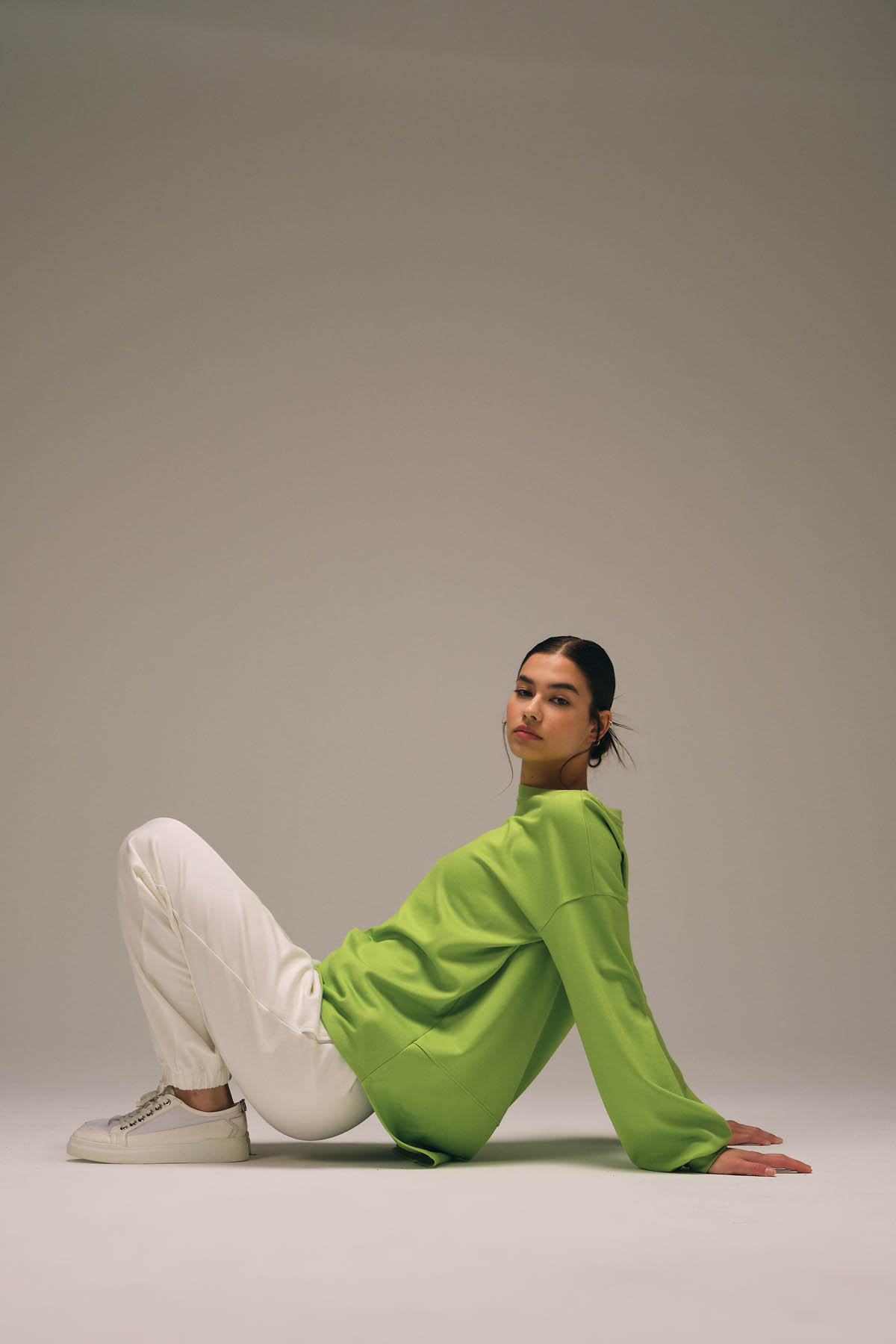 Kadın Viscose Örme Oversize Sweatshirt