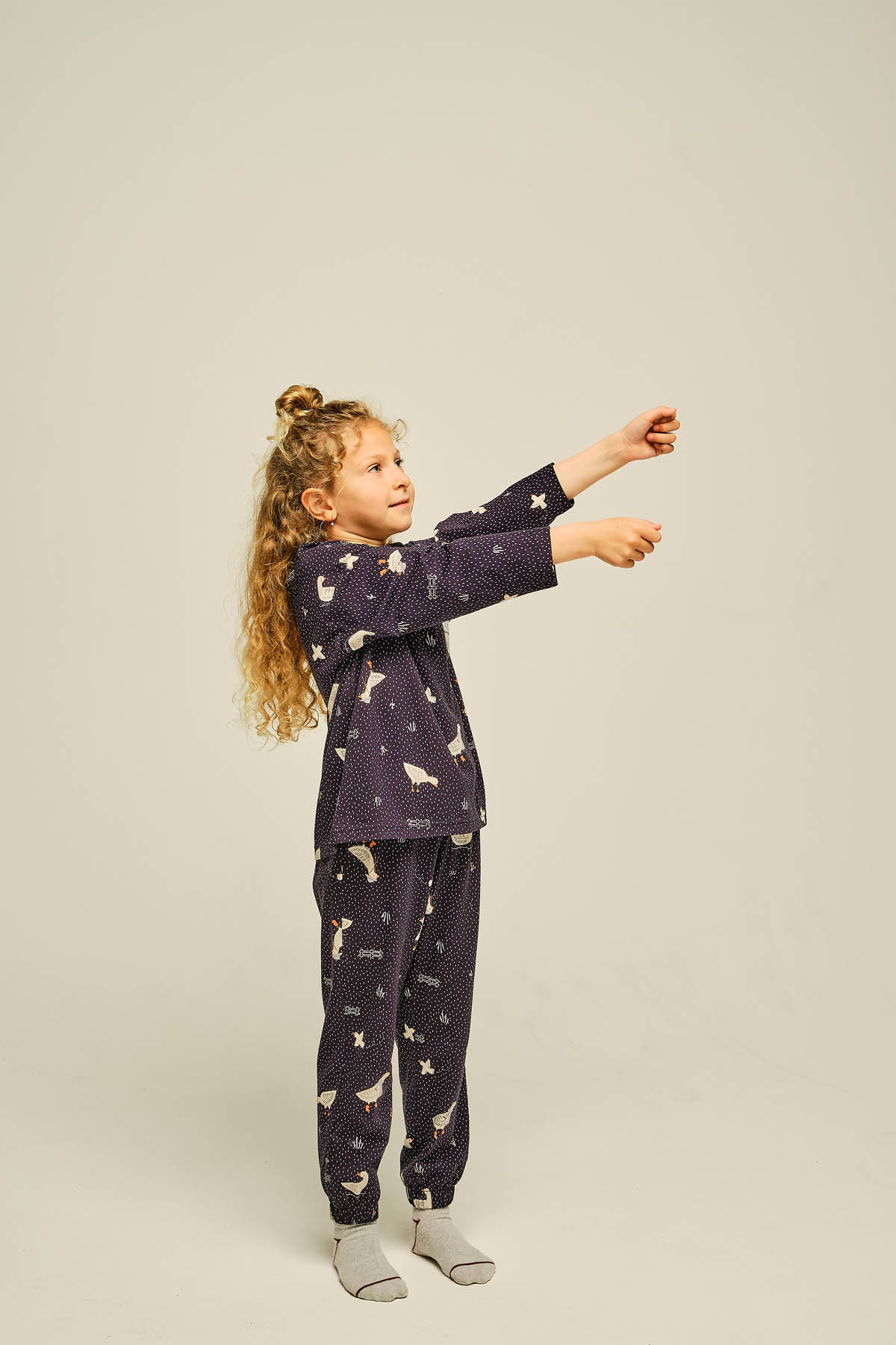 Kız Çocuk Pamuklu Uzun Kollu Pijama Takımı