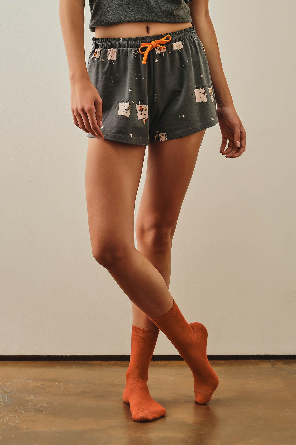 Kadın Pamuklu Şort Pijama Altı