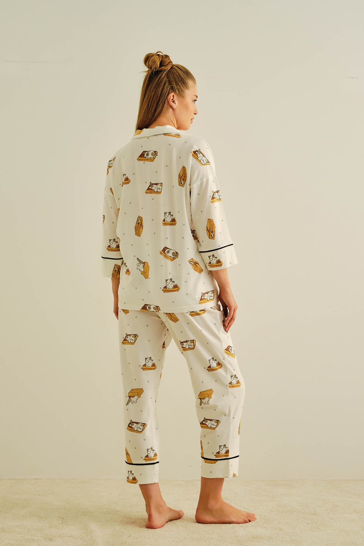 Kadın Büyük Beden Pamuklu Uzun Pijama Altı