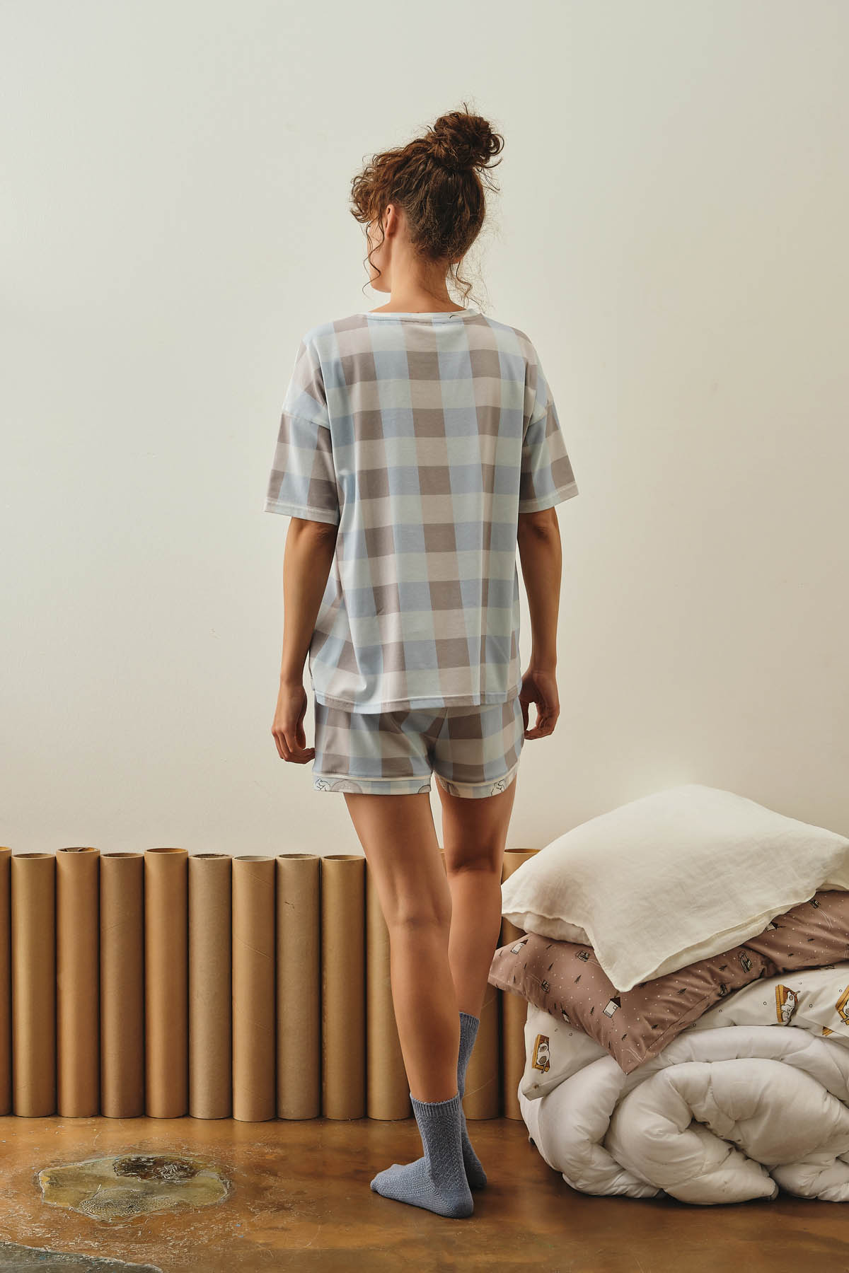 Kadın Pamuklu Şort Pijama Altı