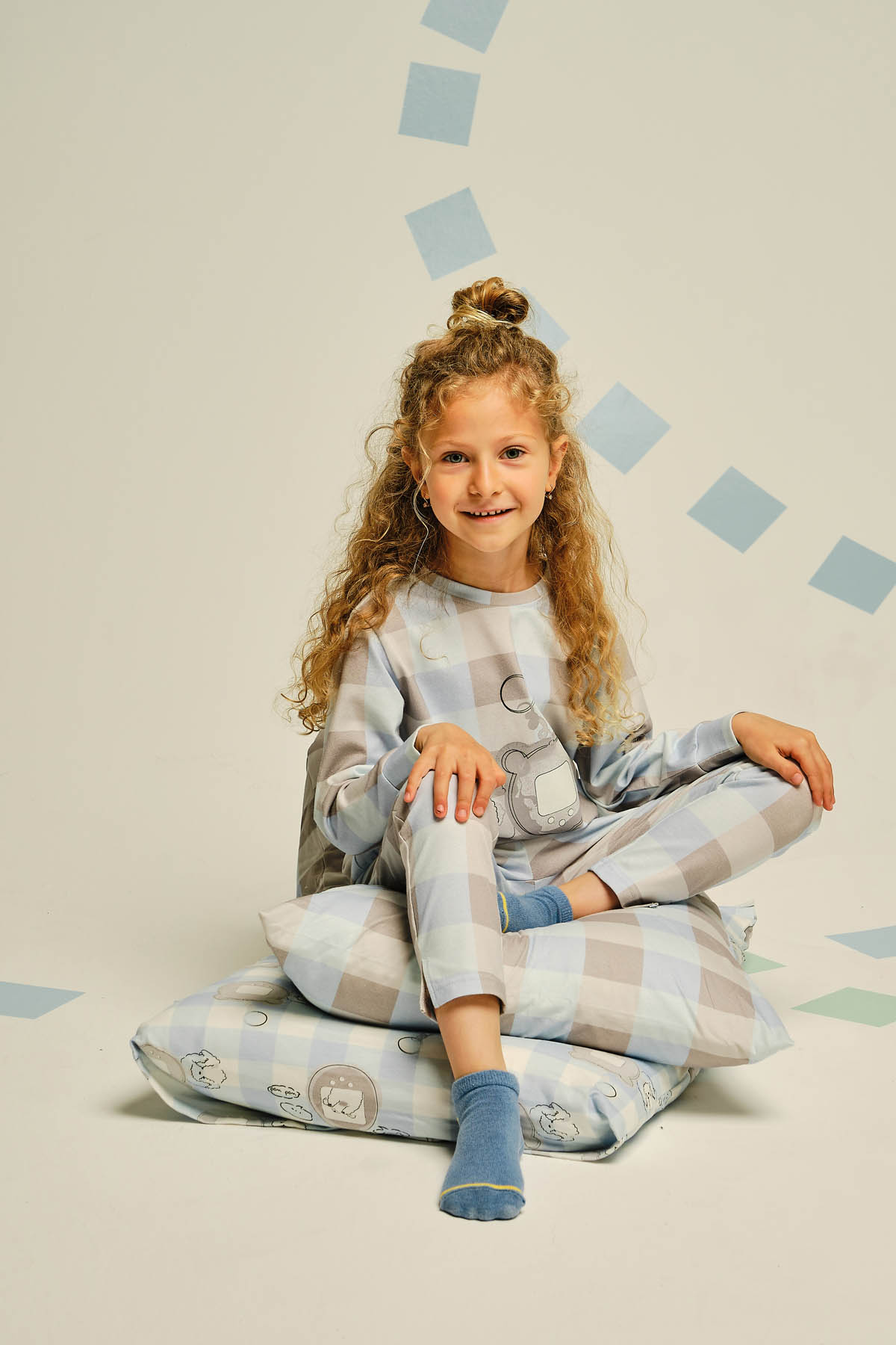 Kız Çocuk Pamuklu Taytlı Uzun Pijama Takımı