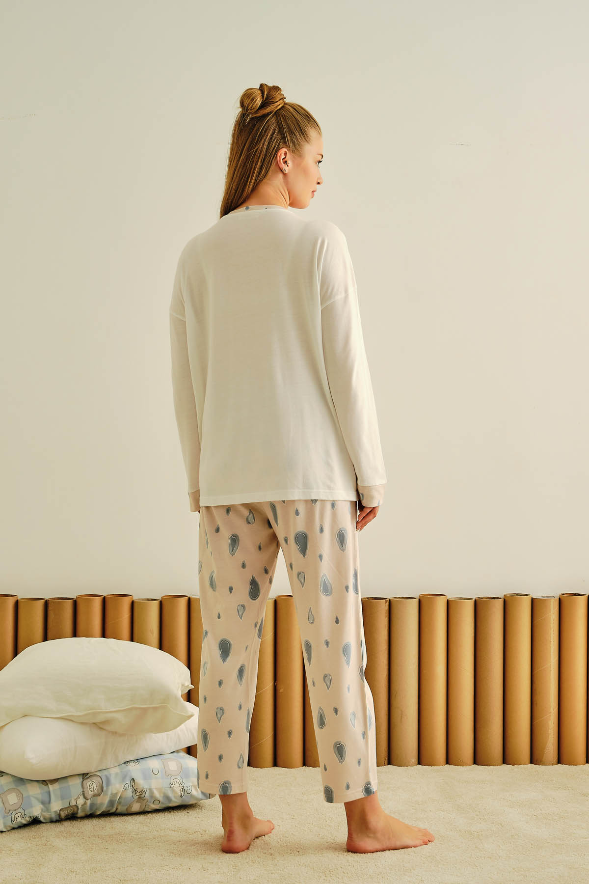Kadın Büyük Beden Modal Karışımlı Pamuklu Pijama Altı