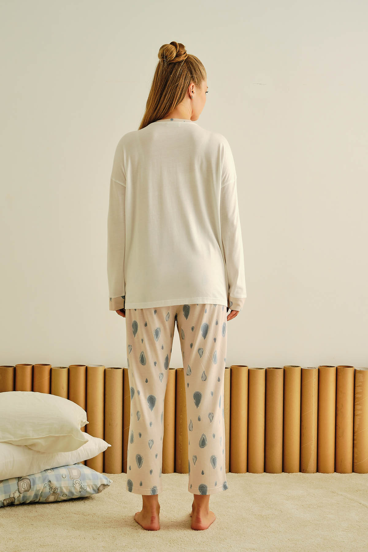 Kadın Büyük Beden Modal  Uzun Pijama Takımı