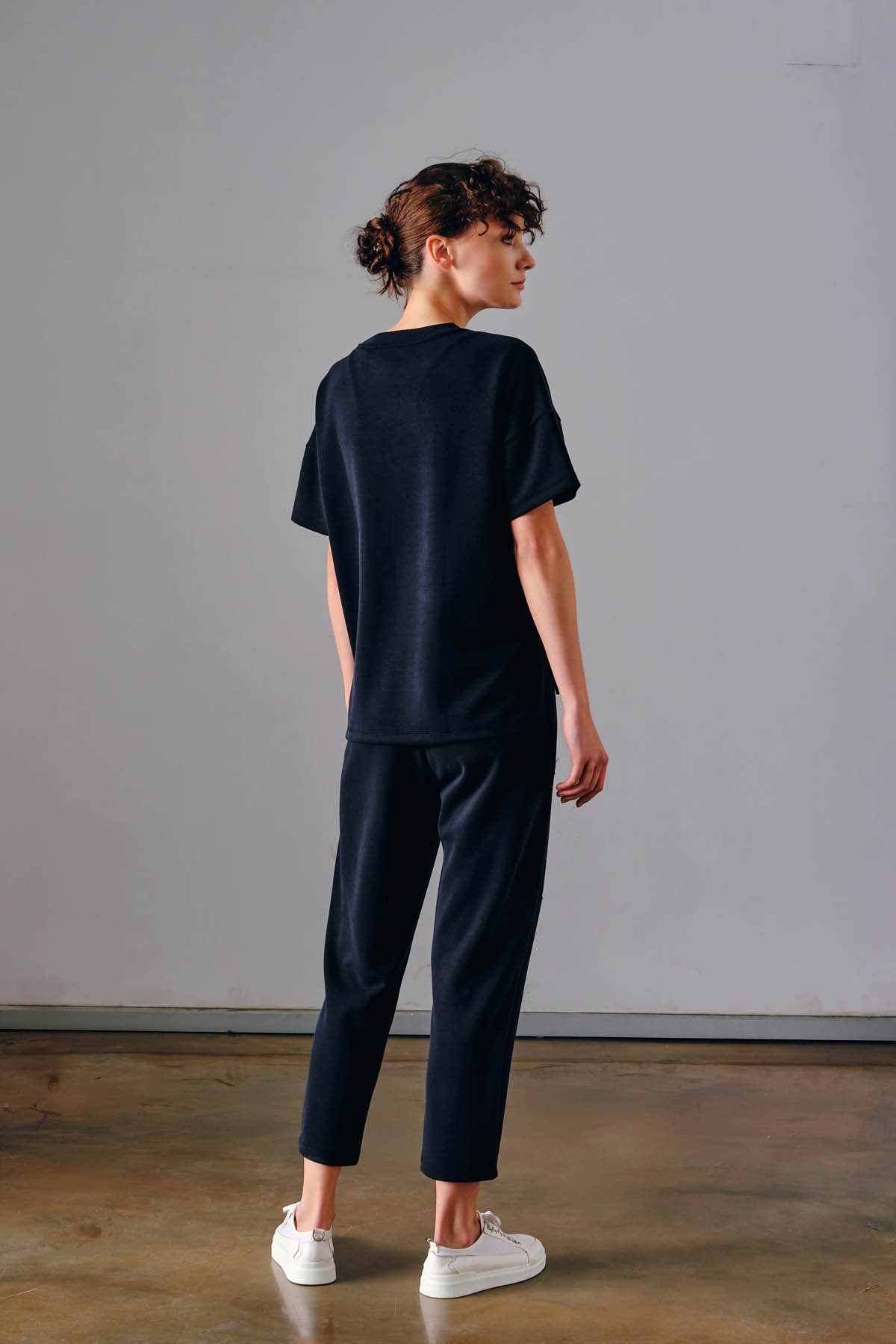 Kadın Soft Touch Yırtmaç Detaylı Kısa Kollu Tshirt