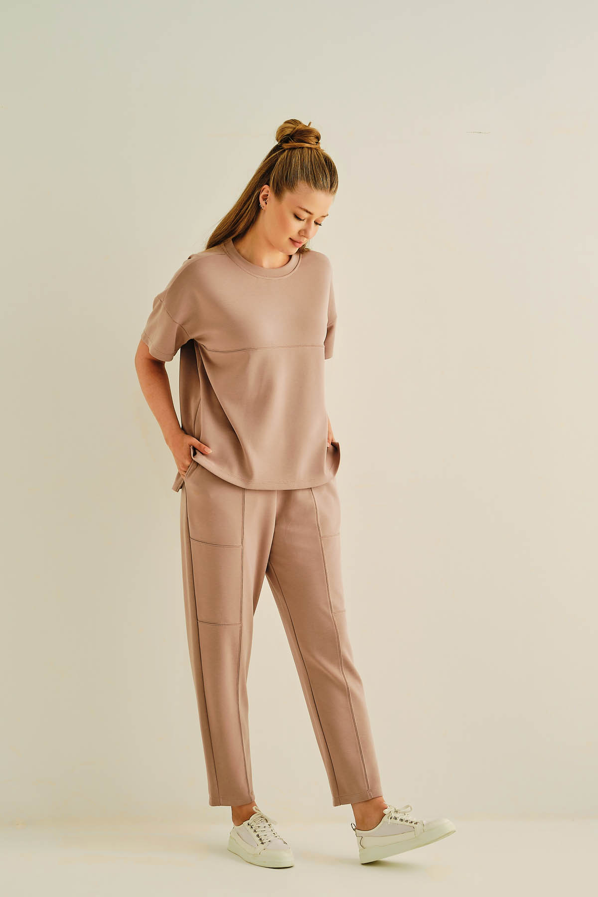 Kadın Soft Touch Dikiş Detaylı Pantolon