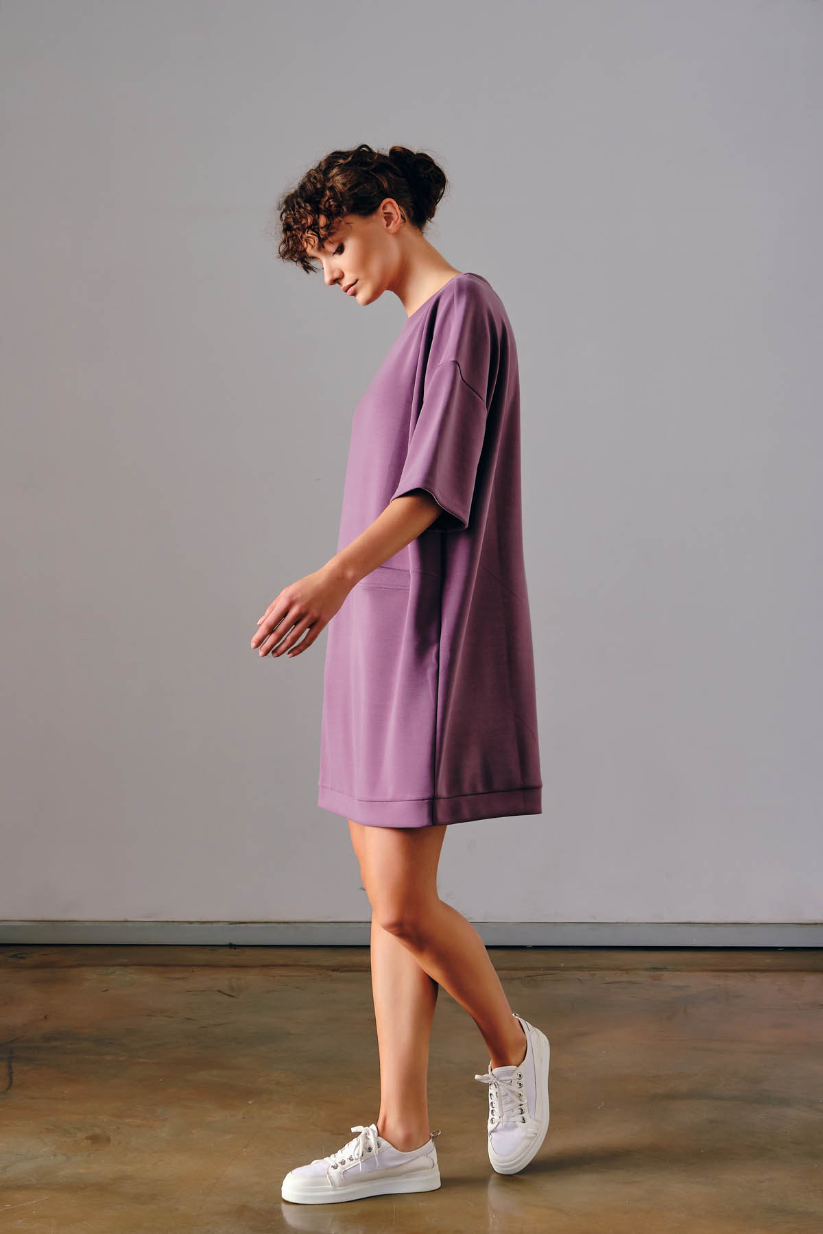 Kadın Soft Touch Cep Detaylı Kısa Kollu Elbise