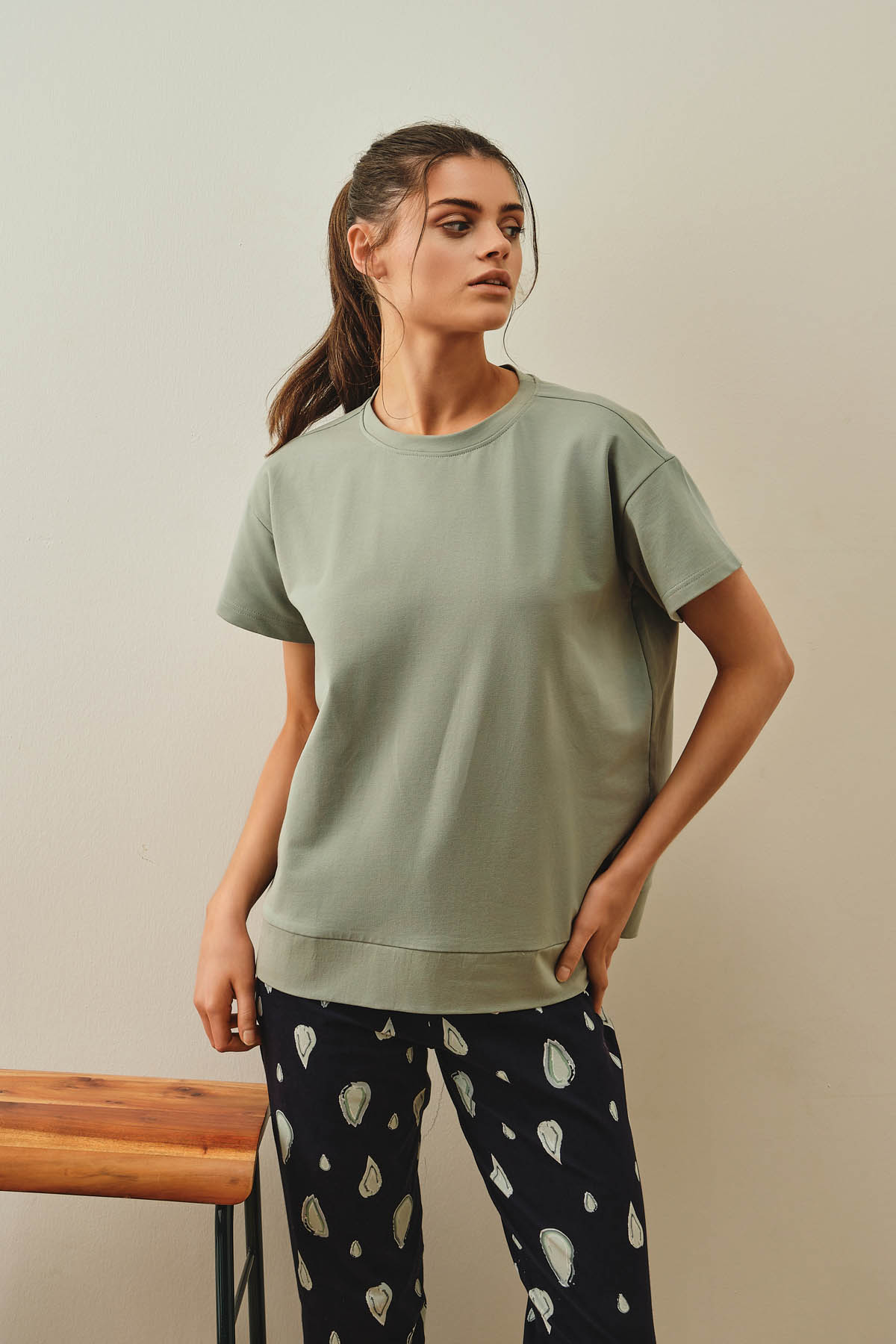 Kadın Pamuklu Pijama Üstü