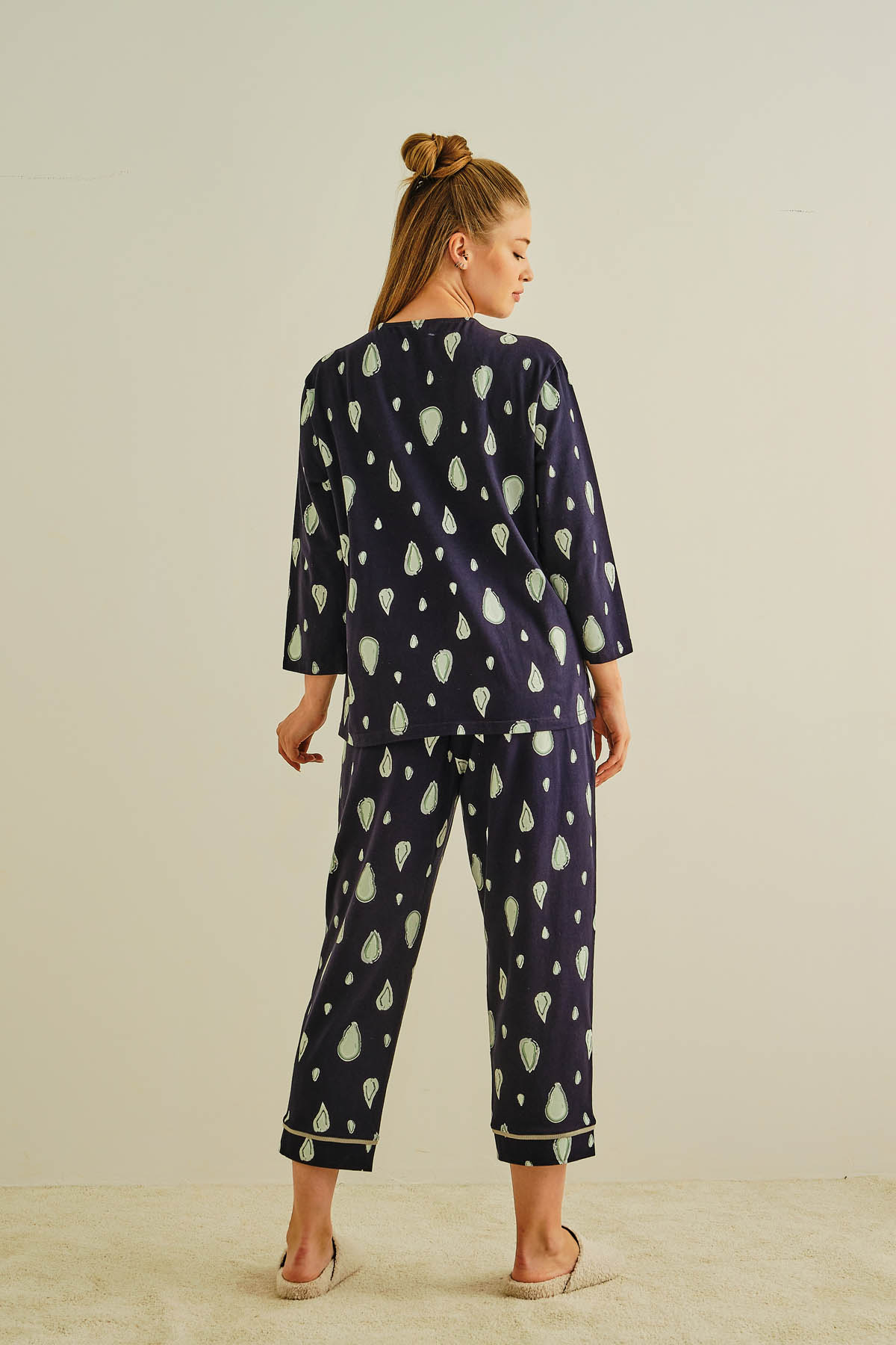 Kadın Büyük Beden Pamuklu Uzun Pijama Altı