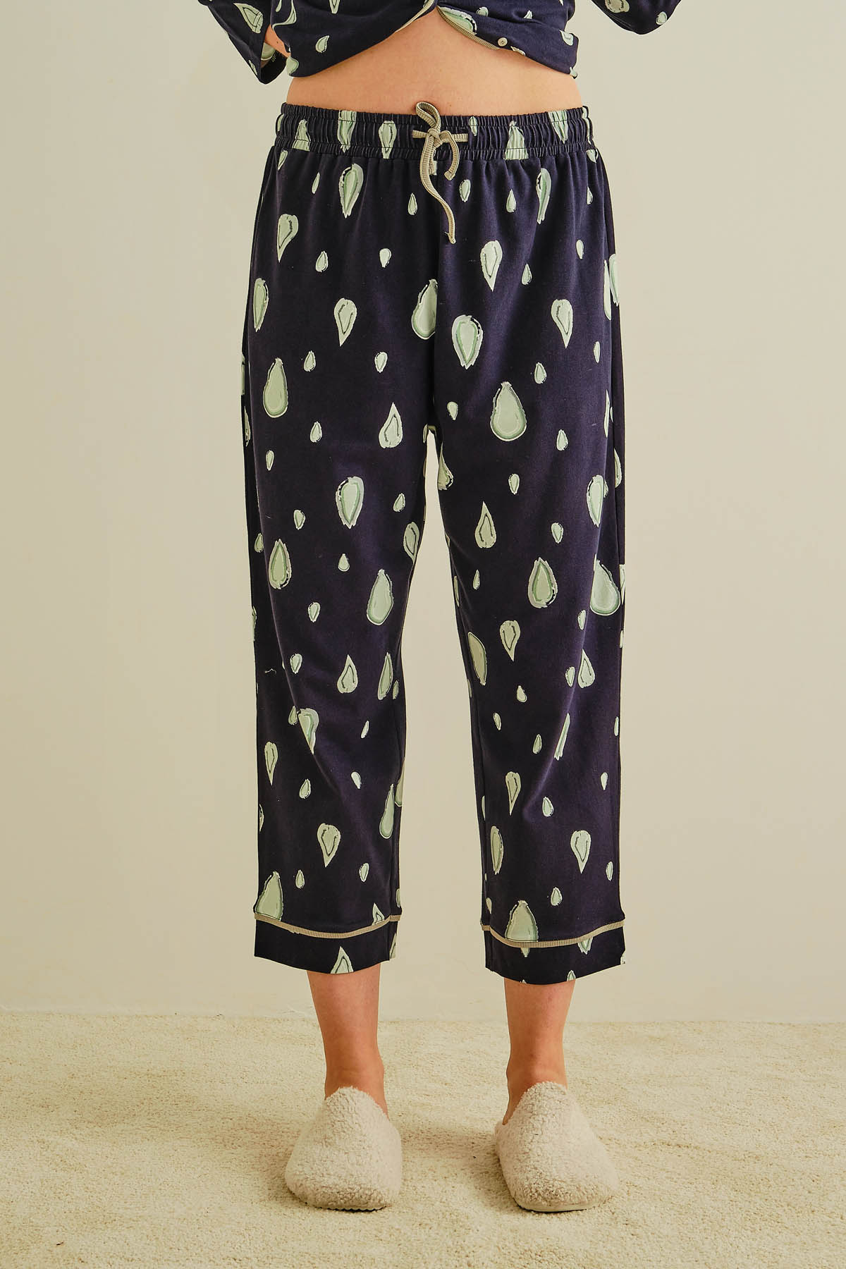 Kadın Büyük Beden Pamuklu Uzun Pijama Altı