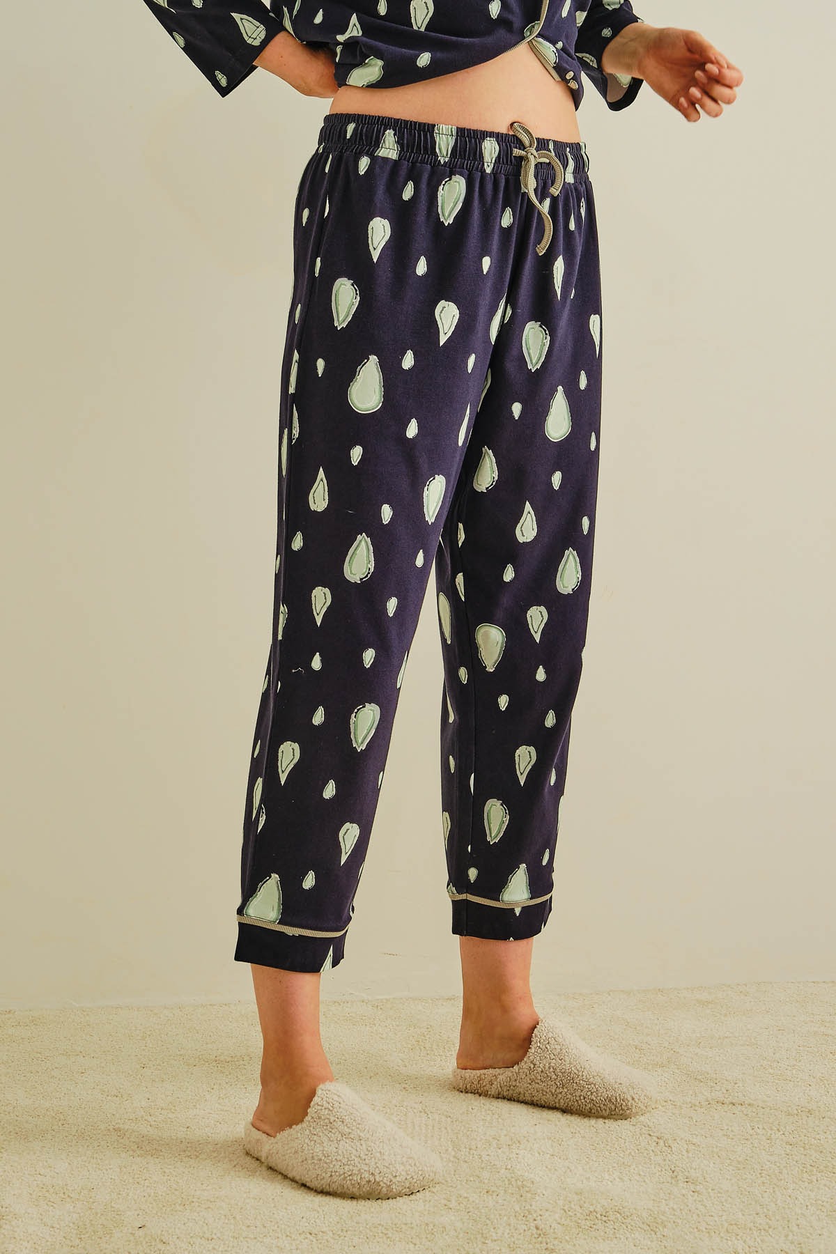 Kadın Büyük Beden Pamuklu Uzun Pijama Altı