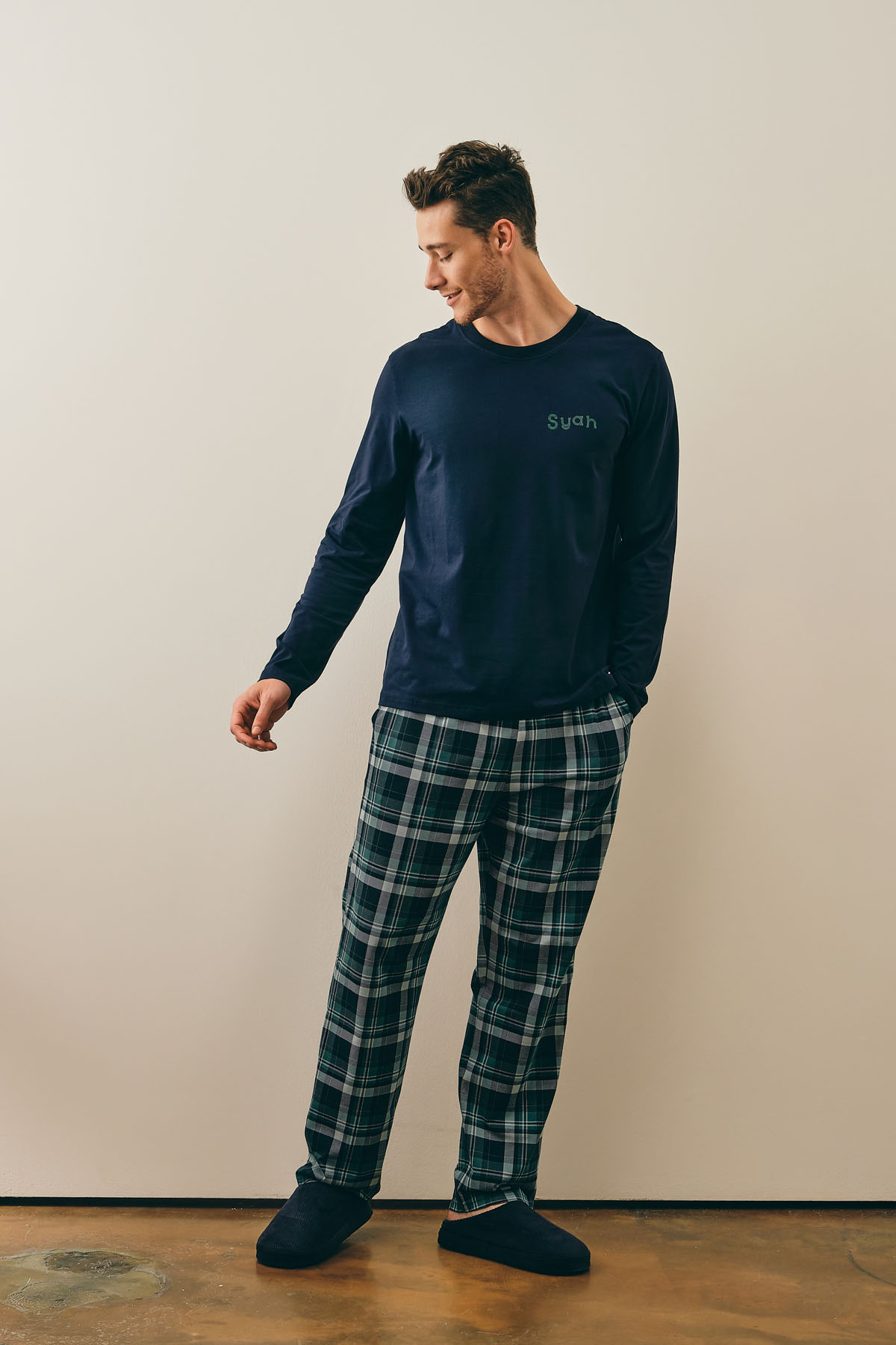 Erkek Pamuklu Uzun Pijama Takımı