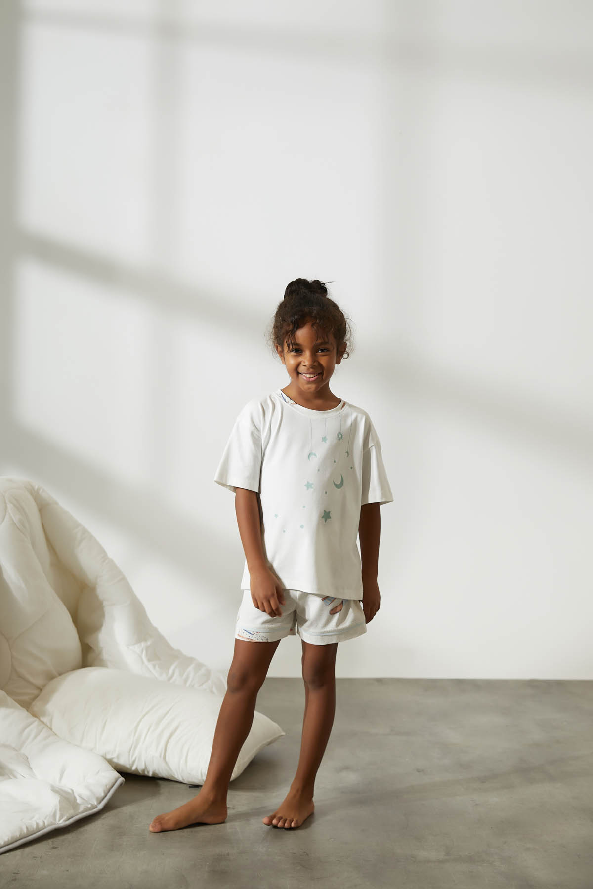 Kız Çocuk Pamuklu Şortlu Pijama Takımı