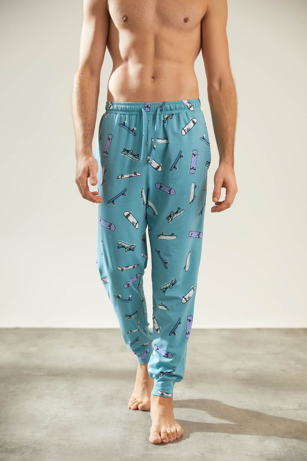 Erkek Pamuklu Uzun Cepli Pijama Altı